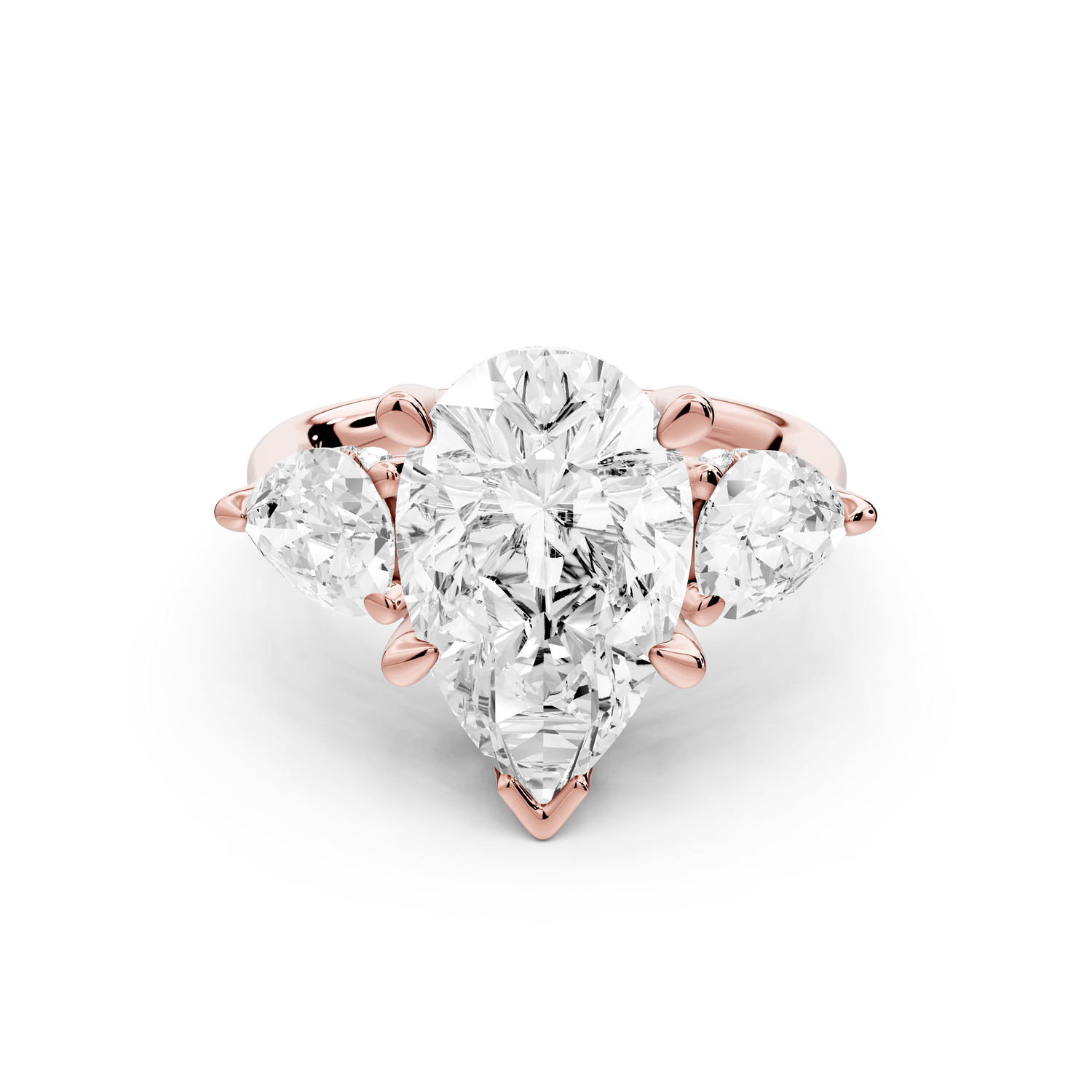 Stella - 4ct pear Engagement Ring 18k rose gold - Mr. Alex Jewelry