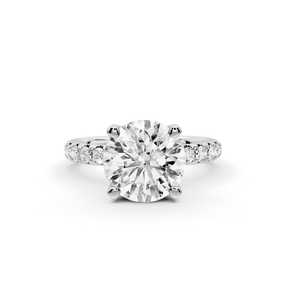 Valeria - 2ct 18k white gold round Scalloped Pavé Half Band Engagement Ring - Mr. Alex Jewelry