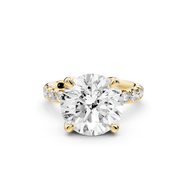 Valeria - 5ct 18k yellow gold round Scalloped Pavé Half Band Engagement Ring - Mr. Alex Jewelry