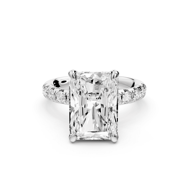 Valeria - 5ct platinum radiant Scalloped Pavé Half Band Engagement Ring - Mr. Alex Jewelry