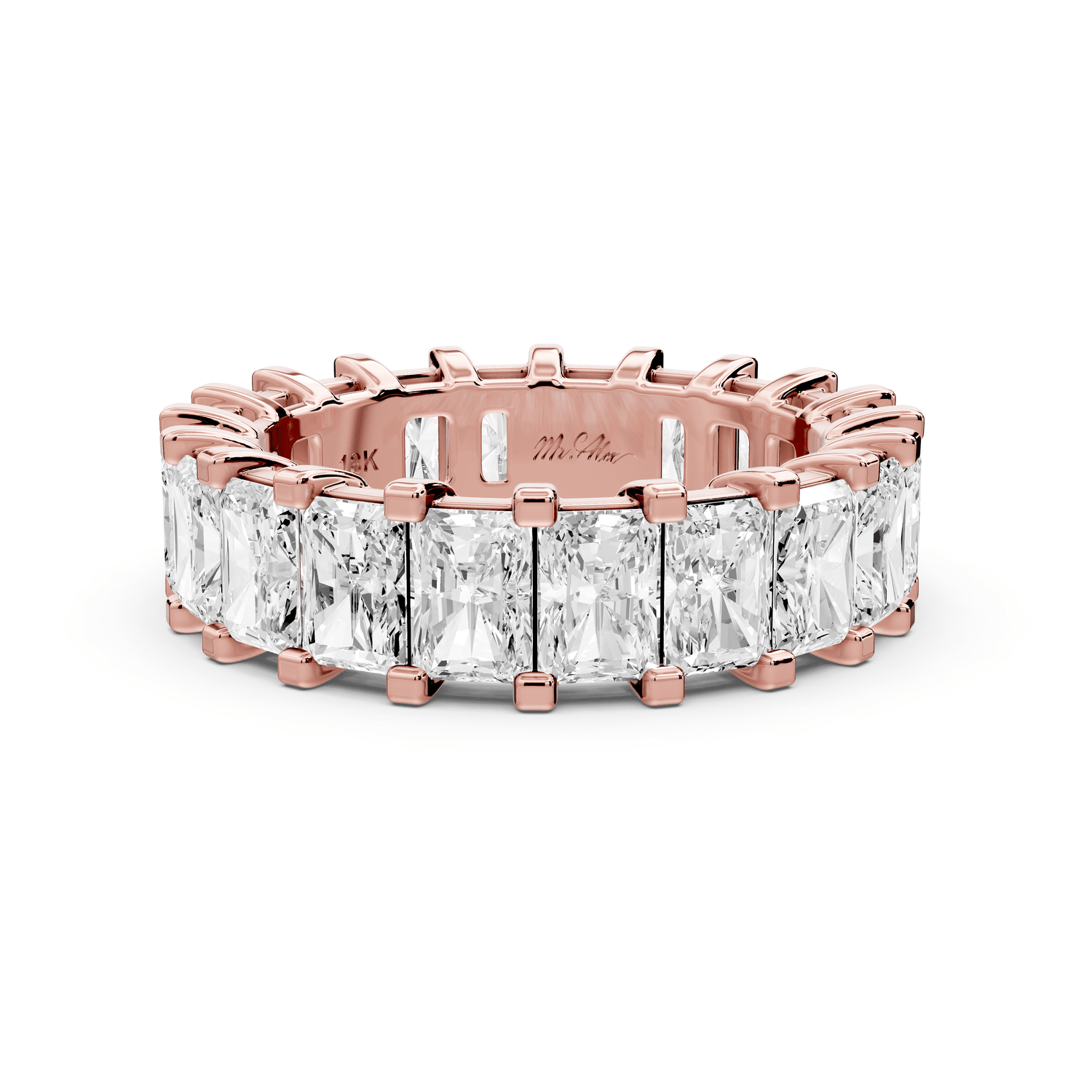 Viena - 5.98ct 18k rose gold Radiant-Cut Diamond Eternity Band Ring - Mr. Alex Jewelry