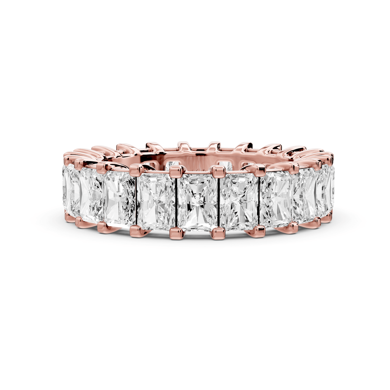 Viena - 5ct 18k rose gold Radiant-Cut Diamond Eternity Band Ring - Mr. Alex Jewelry