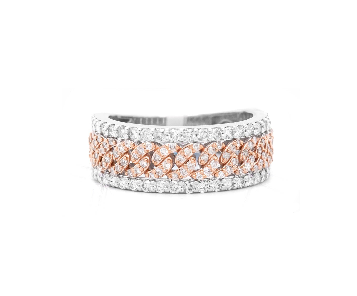 10k Chain Link Diamond Ring 1.35ct - Mr. Alex Jewelry