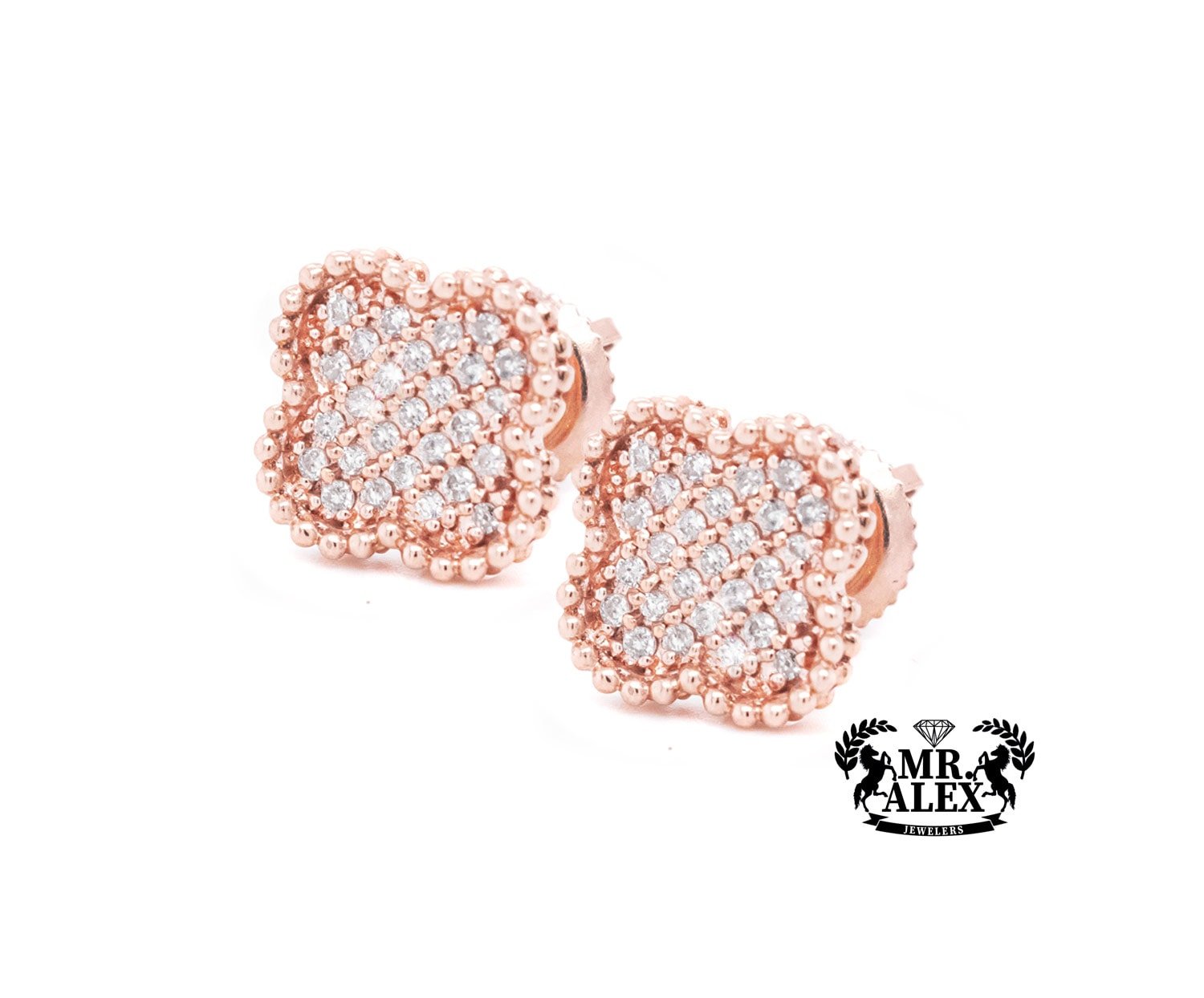 10k Diamonds Clovers Earrings 0.30 CT - Mr. Alex Jewelry