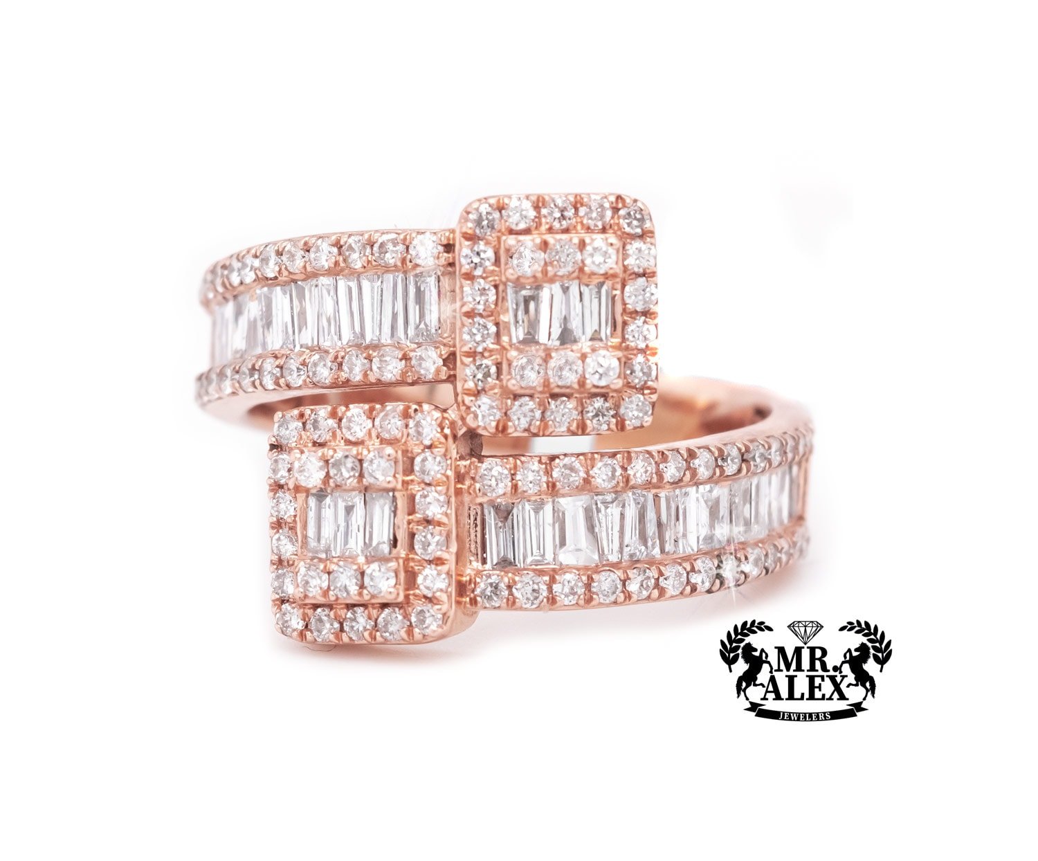 10k Double Row Baguette Ring 2.35ct - Mr. Alex Jewelry
