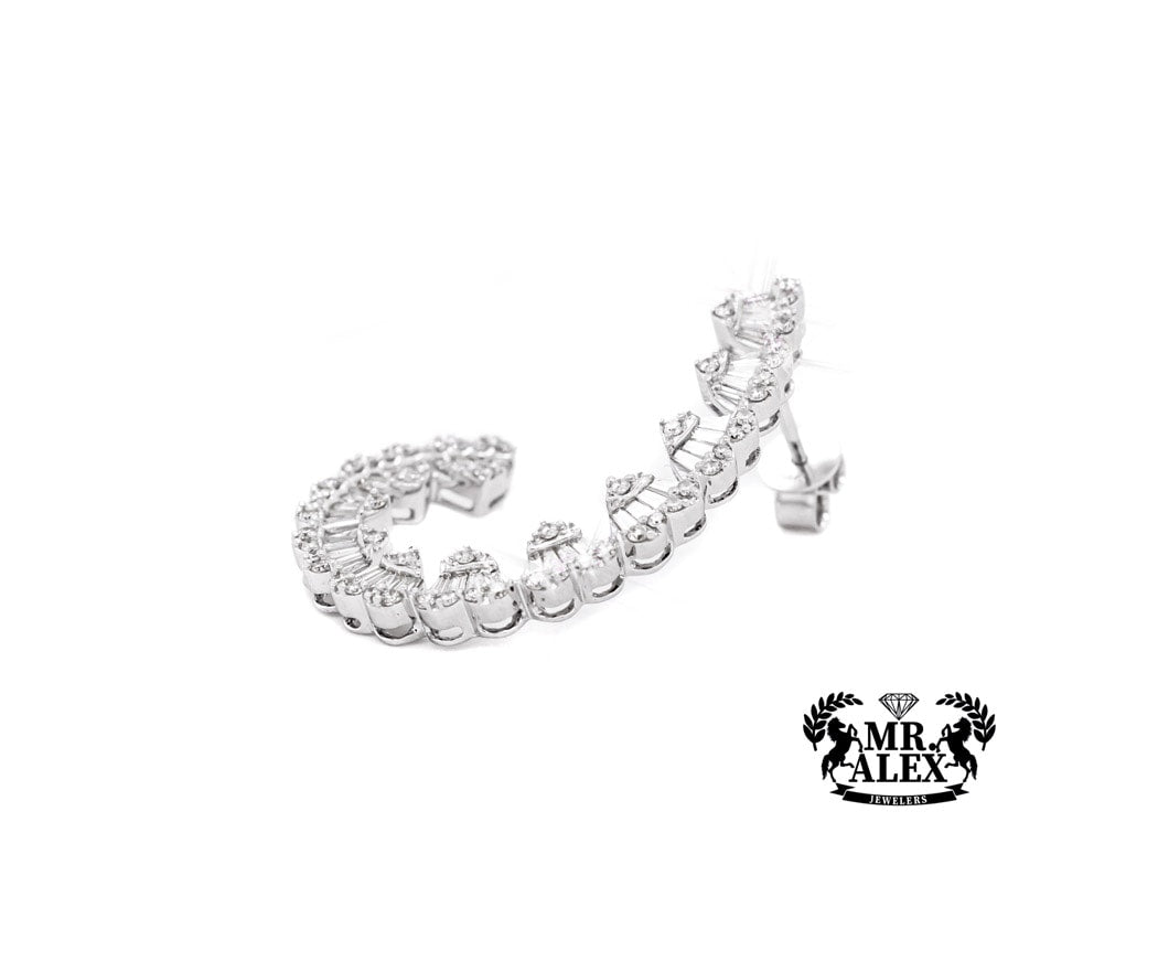 10k Earrings J Shape in hearts 1.90ct - Mr. Alex Jewelry