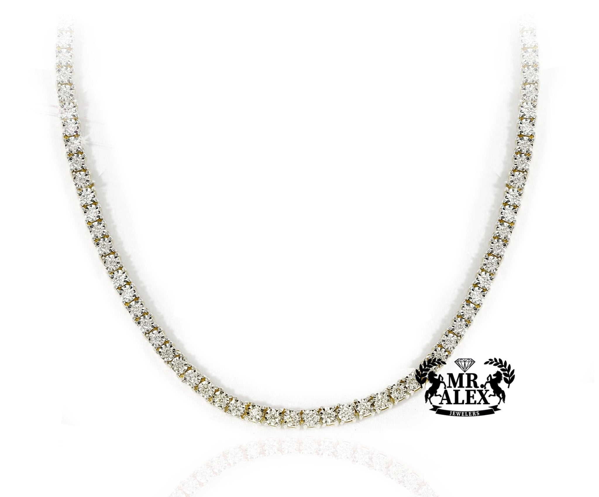 10k Gold Diamond Tennis Chain 2.5mm 1.75ct - Mr. Alex Jewelry