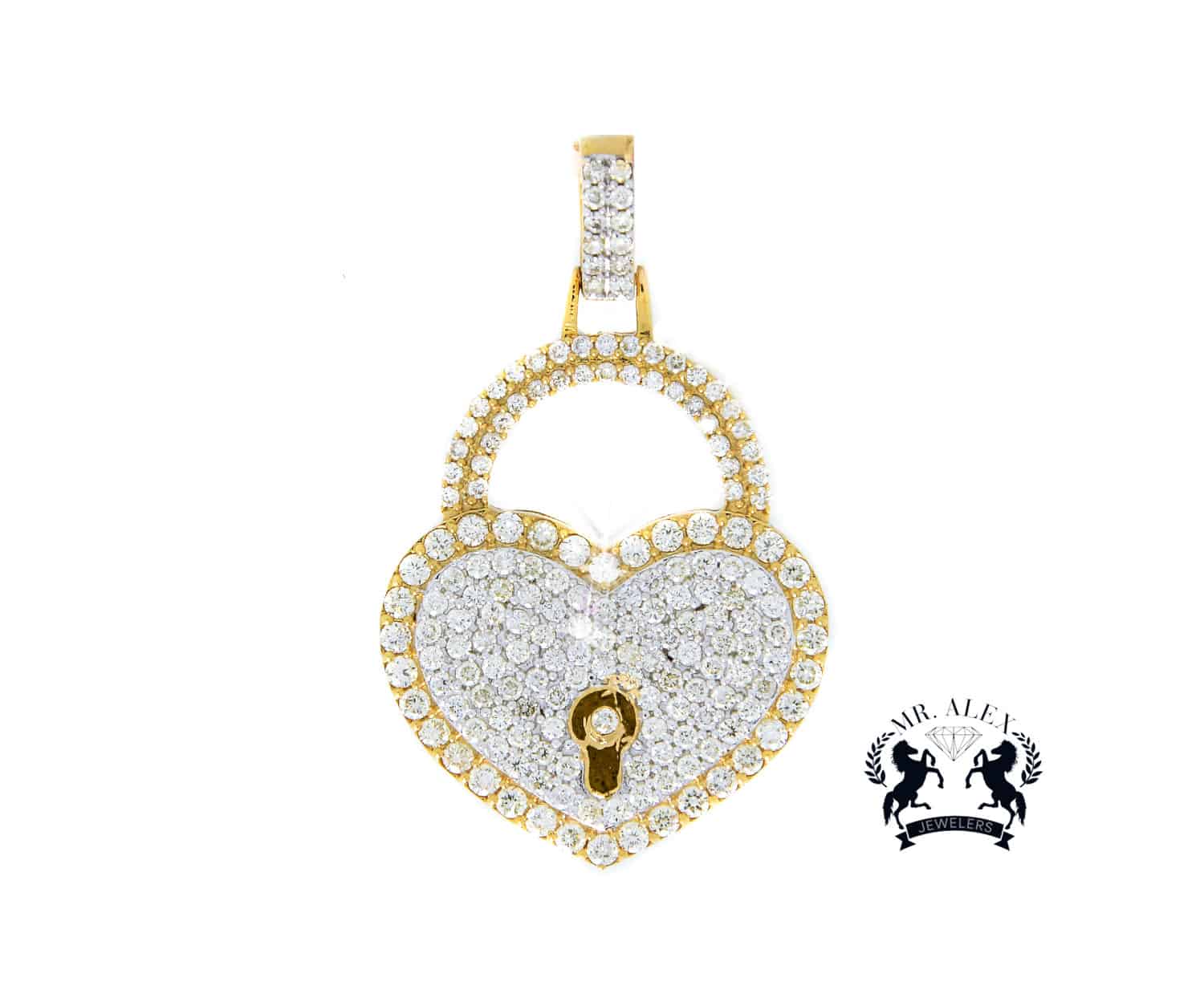 10k Heart Locked Diamond Pendants Hip Hop 2.75CT - Mr. Alex Jewelry