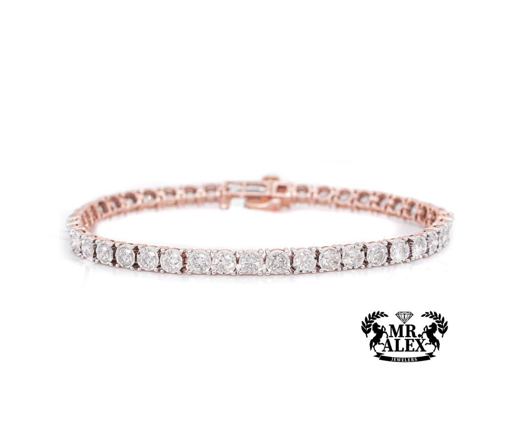 10K Illusion Tennis Bracelet 4.10ct - Mr. Alex Jewelry
