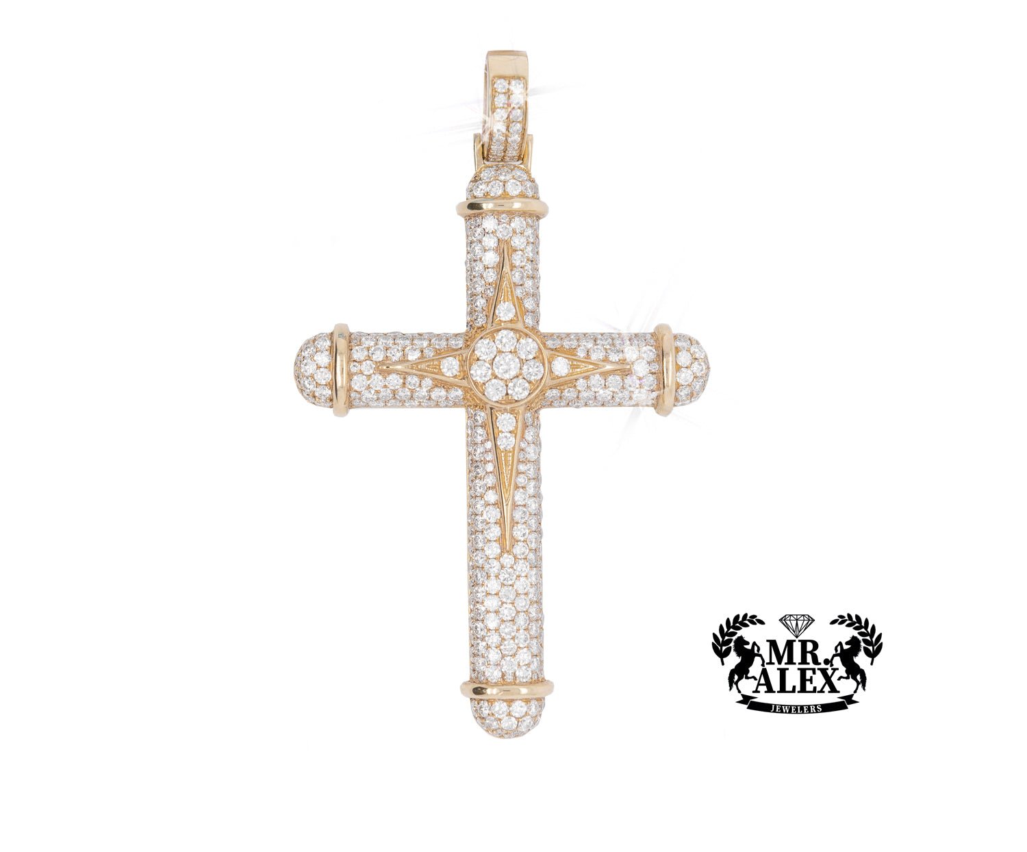 10K Large Cross Pendant 5.25CT Rose Gold - Mr. Alex Jewelry