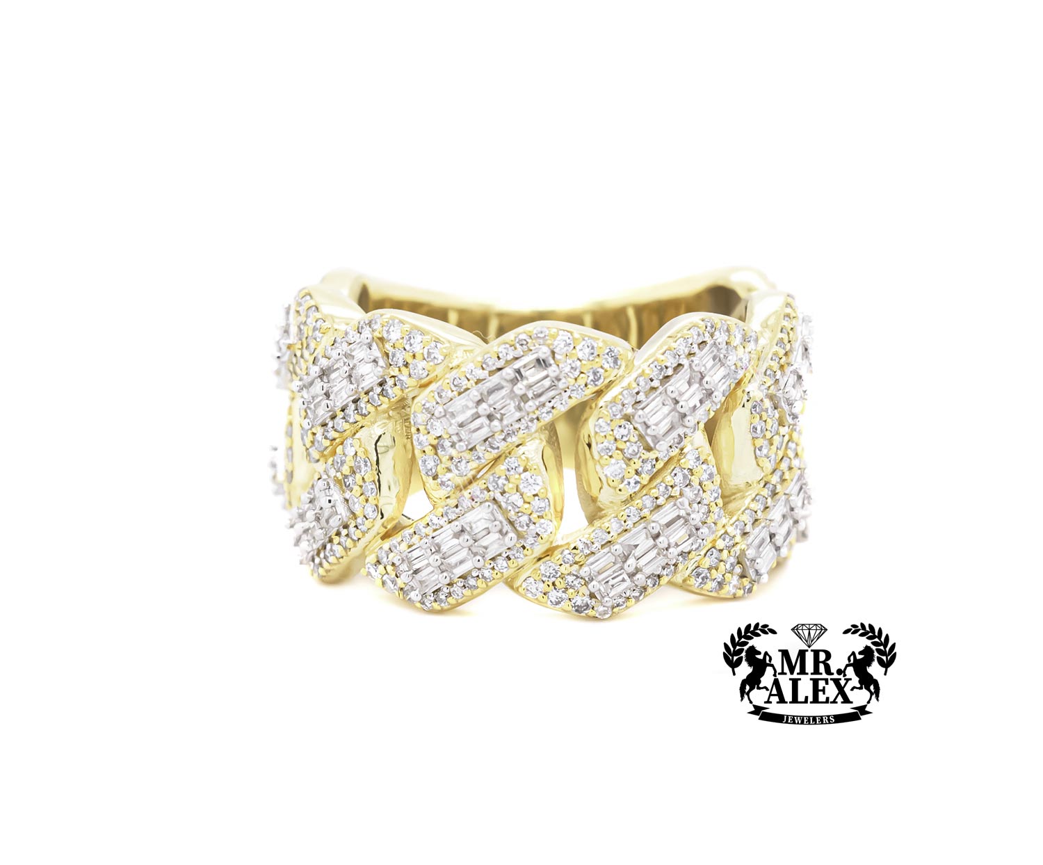 10k Luxury Cuban Link Ring 1.85ct - Mr. Alex Jewelry