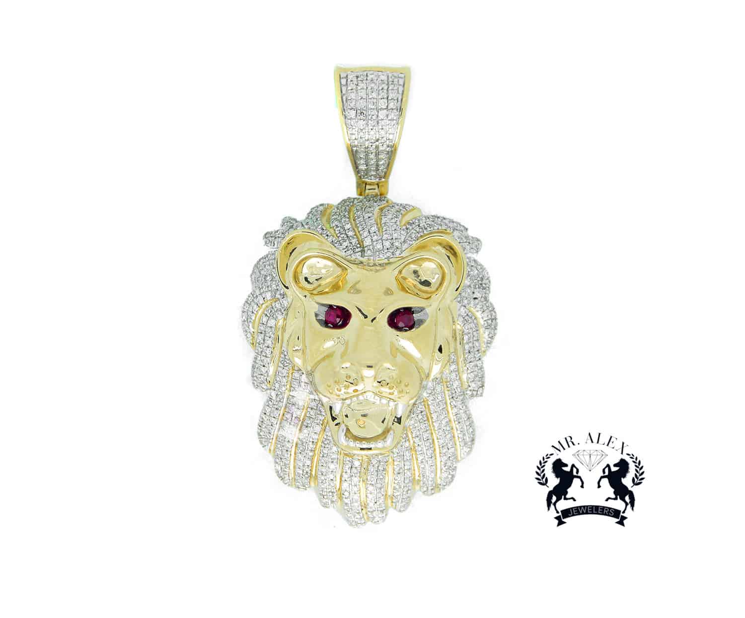 10k Roaring Lion Head Diamond Ring 1.20ct - Mr. Alex Jewelry