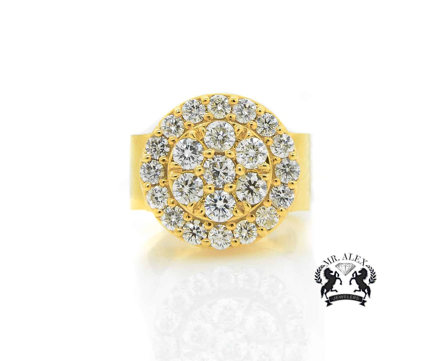 14K Circle Diamond Ring 3.50ct - Mr. Alex Jewelry