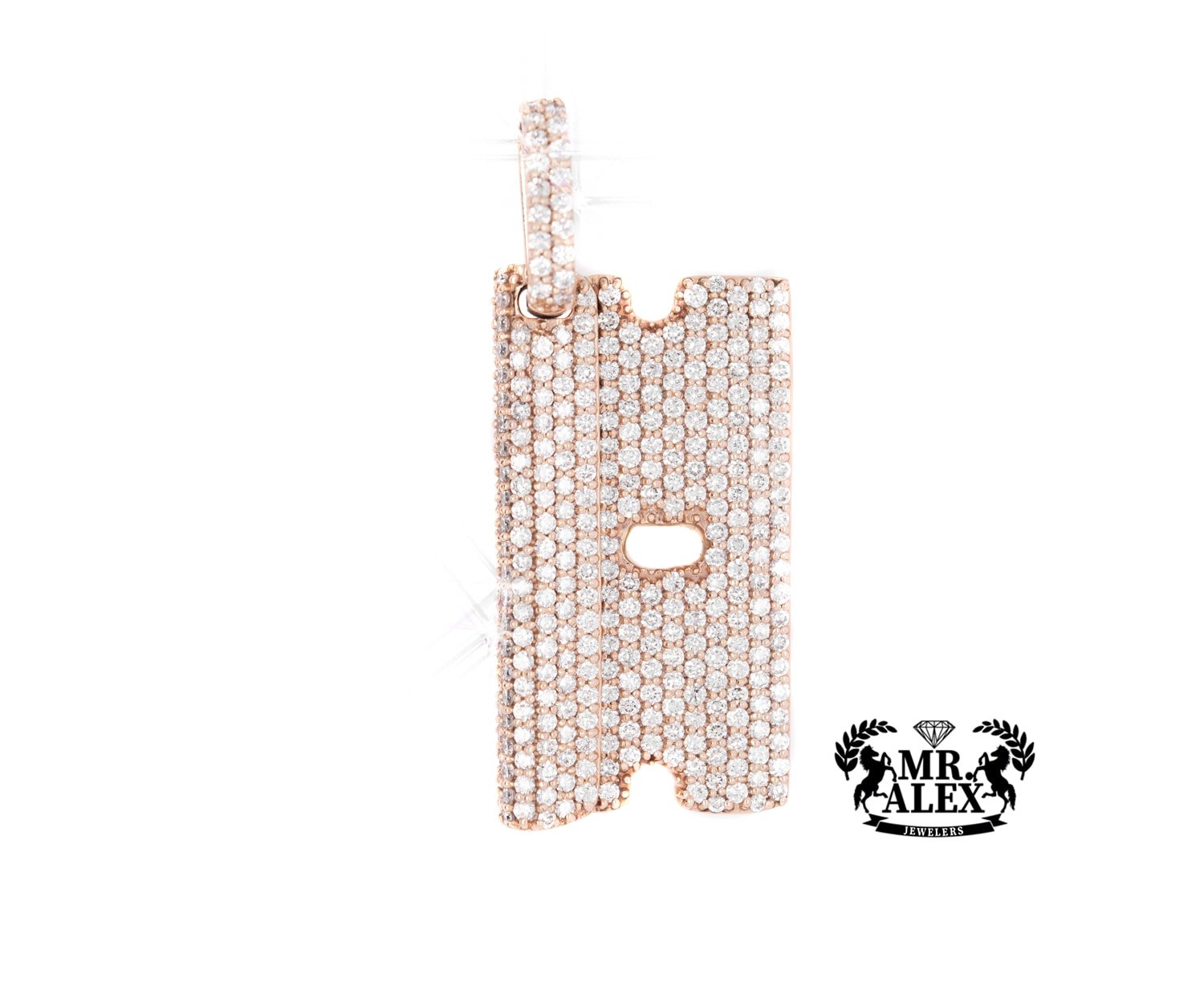 14K Custom Diamond Charm Blade Pendant 3.36ct - Mr. Alex Jewelry