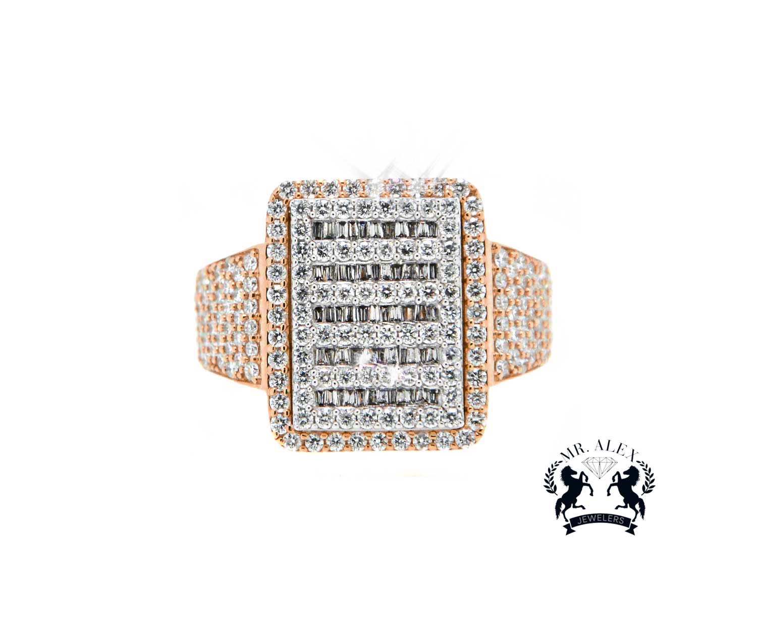 14K Diamond 3D Square Ring 2.20ct - Mr. Alex Jewelry