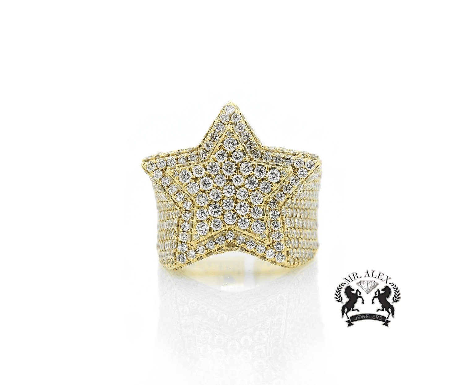 14K Diamond Star Ring 7.50ct - Mr. Alex Jewelry