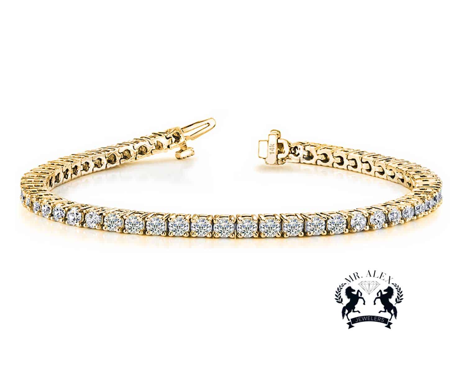 14k Diamond Tennis Bracelet 4.23ct - Mr. Alex Jewelry