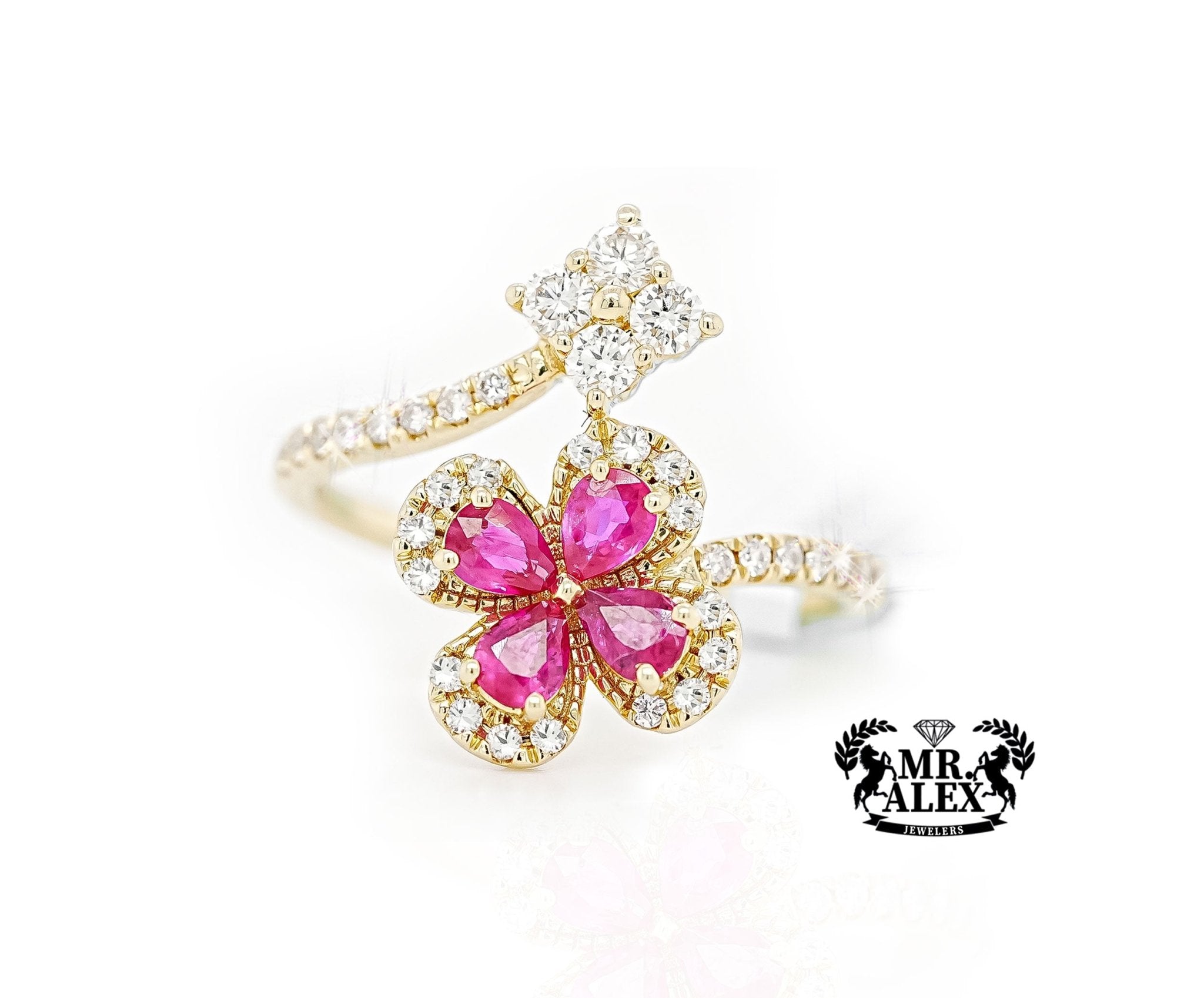 14k Floral Brilliance Diamond Ring 0.50ct - Mr. Alex Jewelry