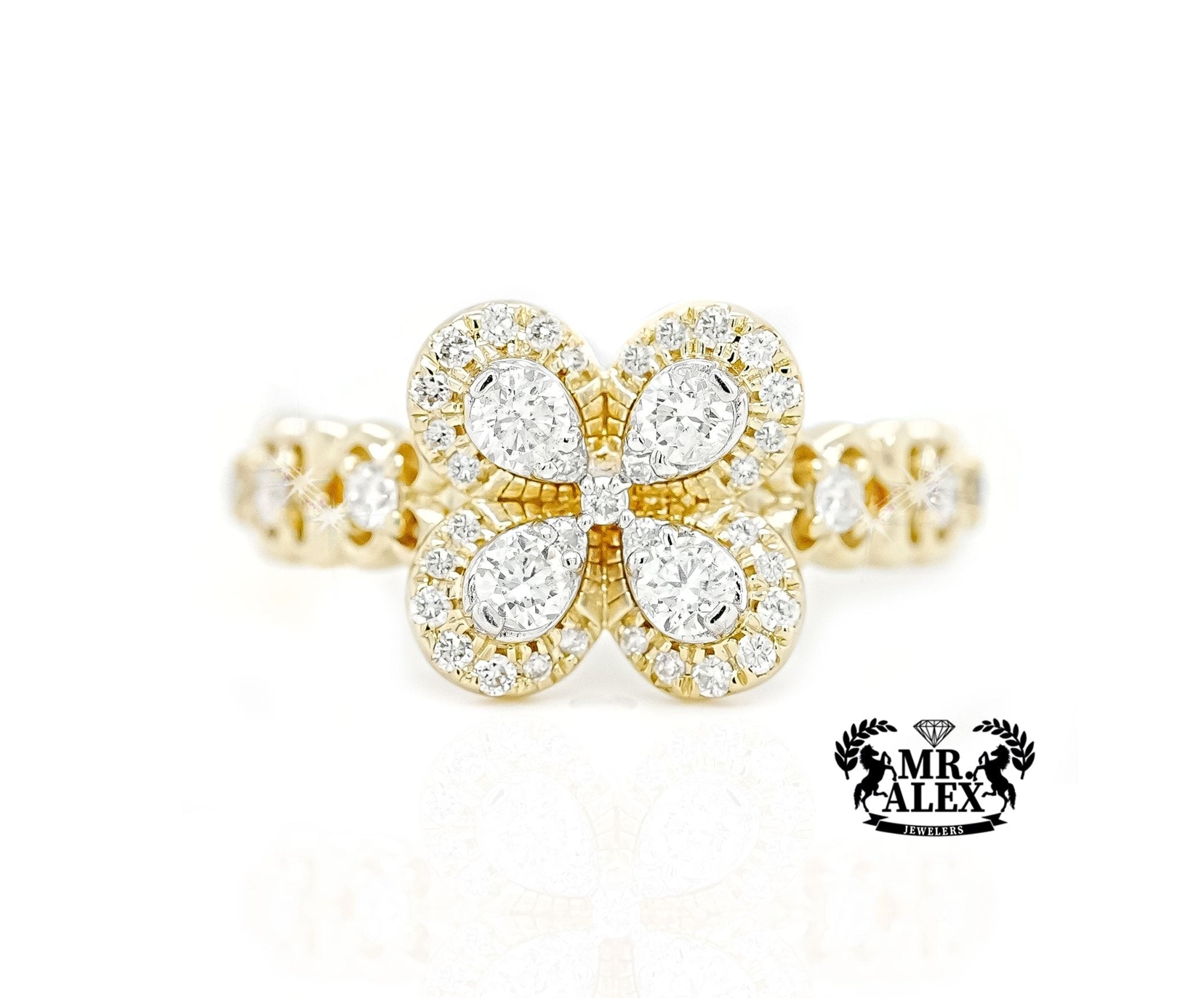 14k Floral Brilliance Diamond Ring 0.80ct - Mr. Alex Jewelry