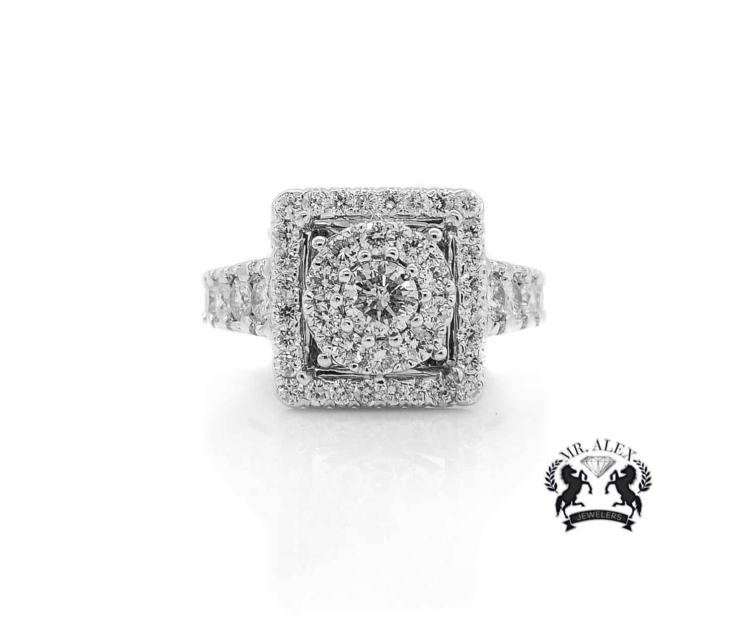 14K Single Square Diamond Ring 2.64ct - Mr. Alex Jewelry