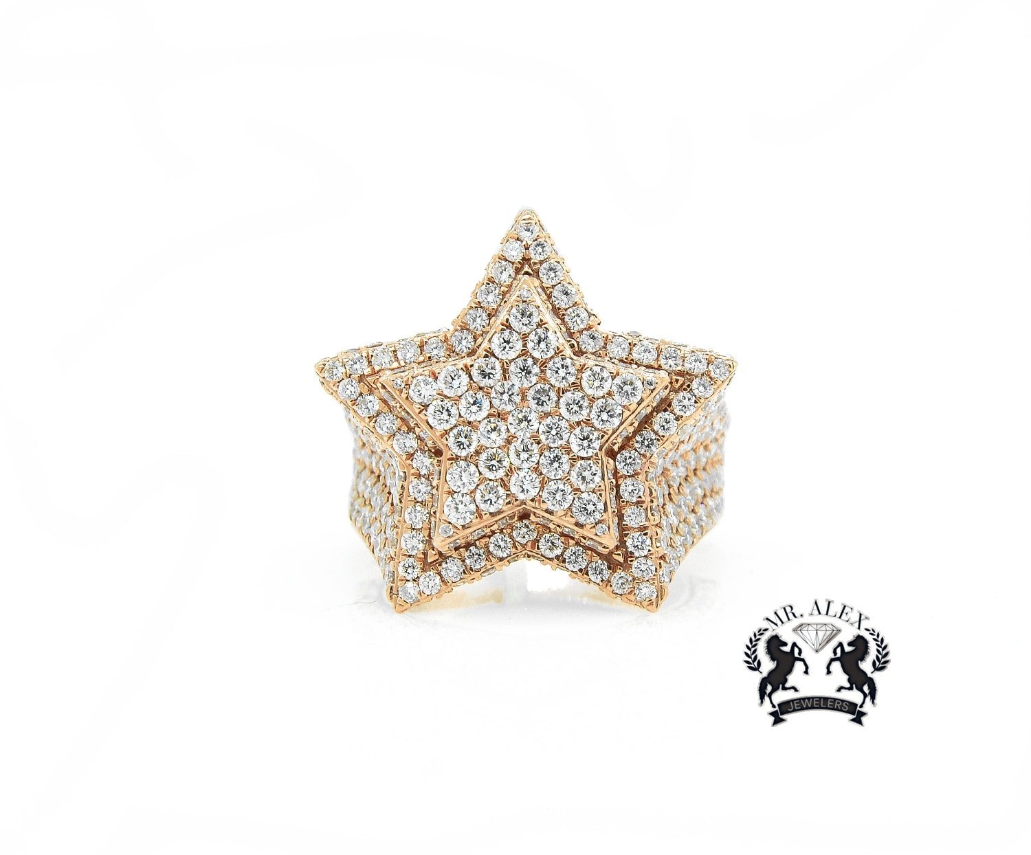 14K Star Diamond Ring 7.50ct - Mr. Alex Jewelry