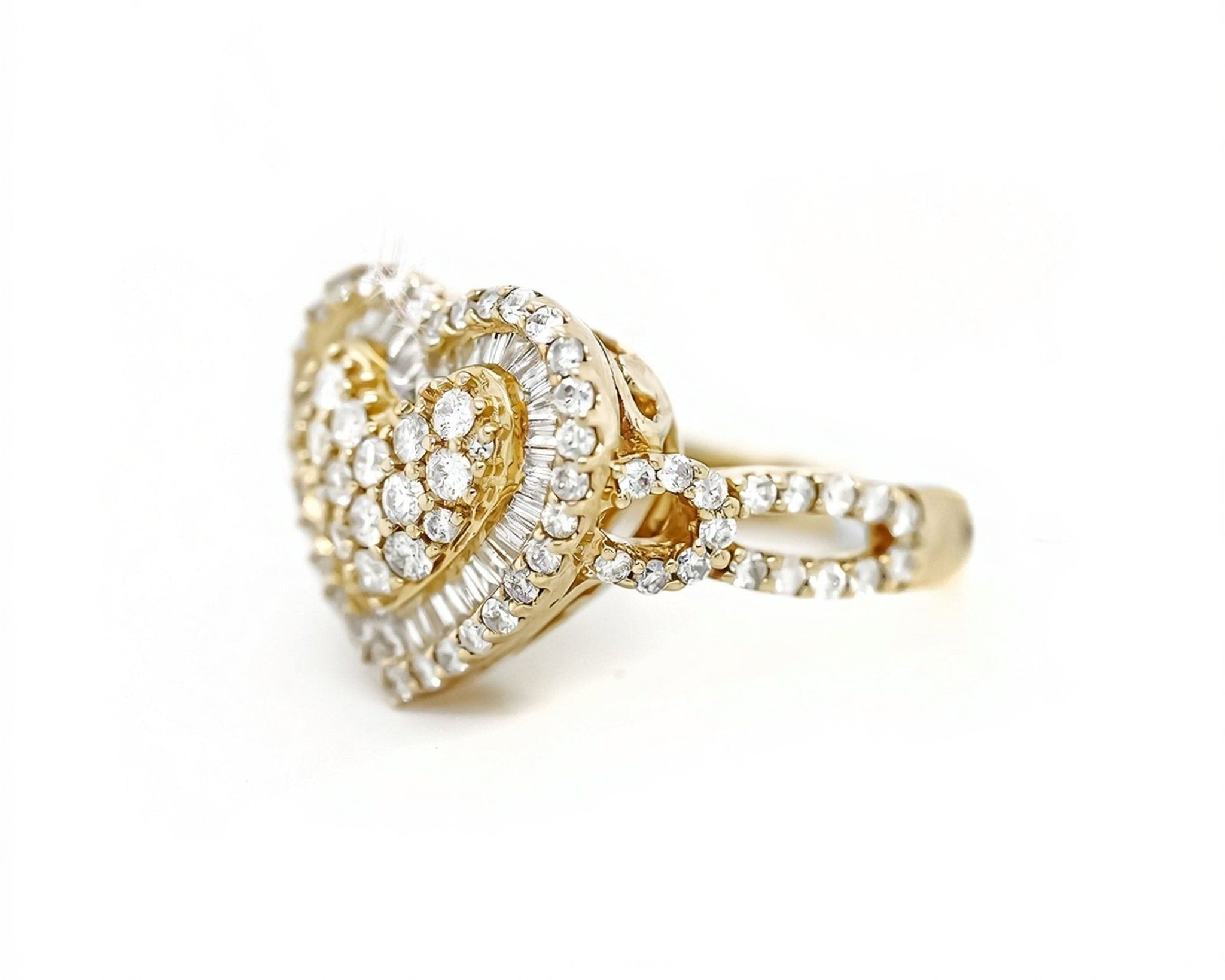 10k 3D Heart Design Ring with Intricate Diamond Detailing 1.60ct - Mr. Alex Jewelry