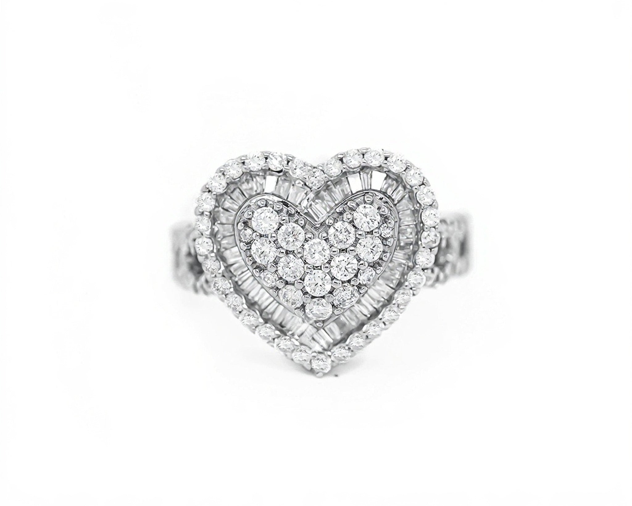 10k 3D Heart Design Ring with Intricate Diamond Detailing 1.60ct - Mr. Alex Jewelry