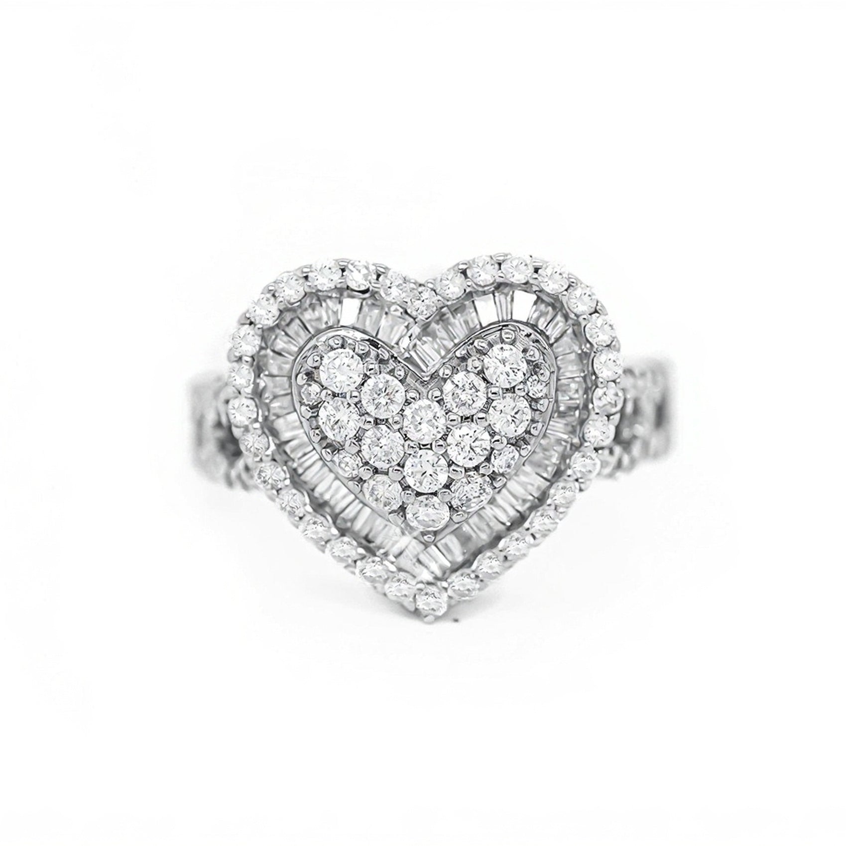 10k 3D Heart Design Ring with Intricate Diamond Detailing 1.60ct - Mr. Alex Jewelry