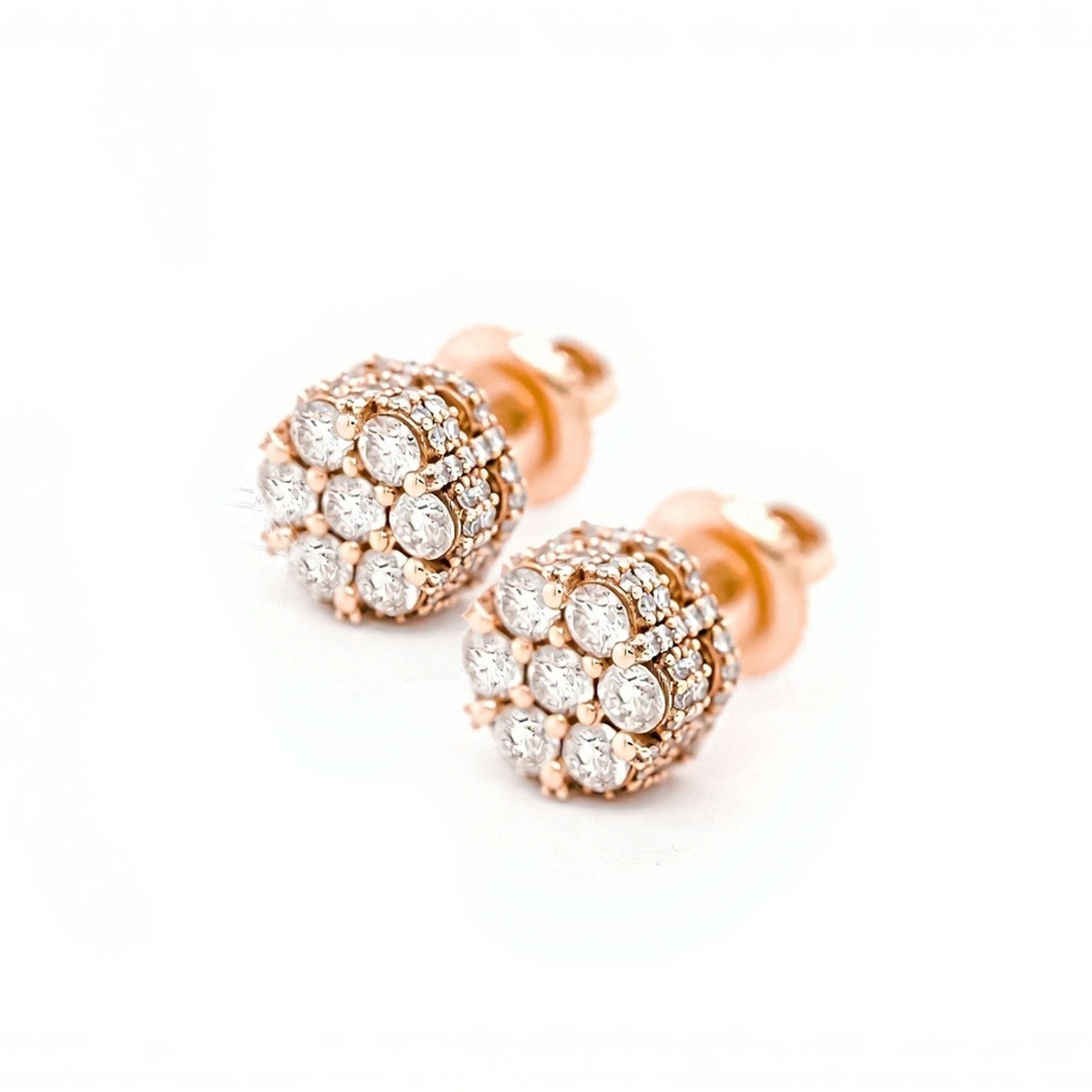 10k Cluster Flower Design with Full Diamond Accents 0.85ct - Mr. Alex Jewelry