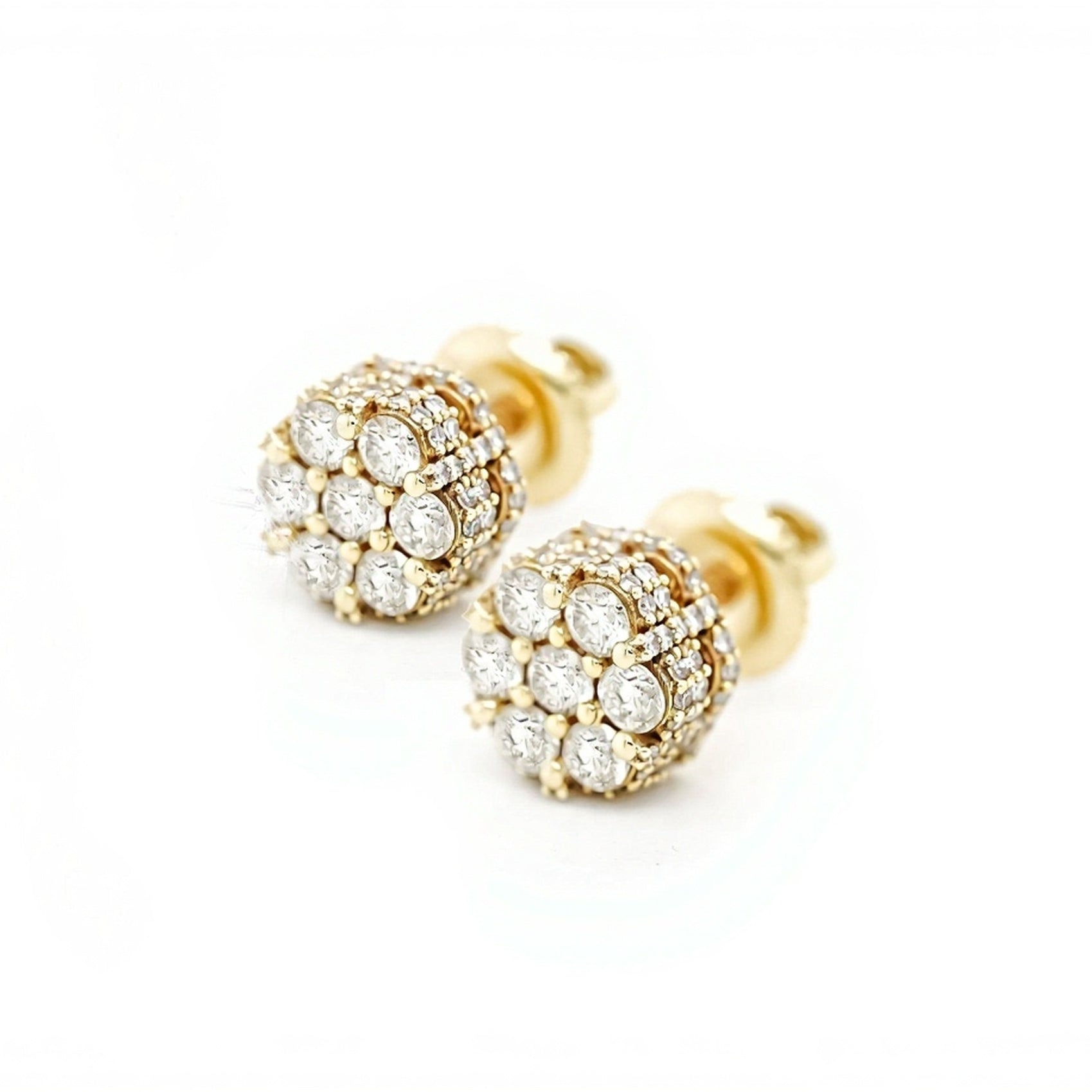 10k Cluster Flower Design with Full Diamond Accents 0.85ct - Mr. Alex Jewelry