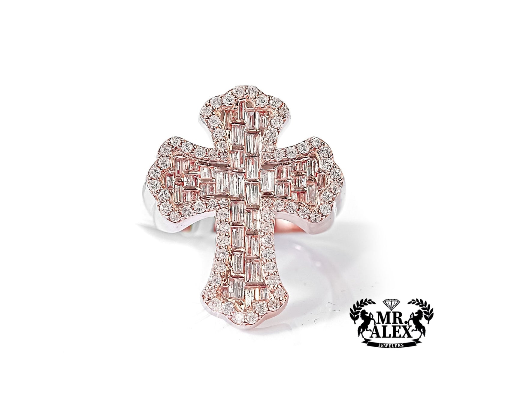 10K Divine Radiance Diamond Cross Ring 1.75ct - Mr. Alex Jewelry
