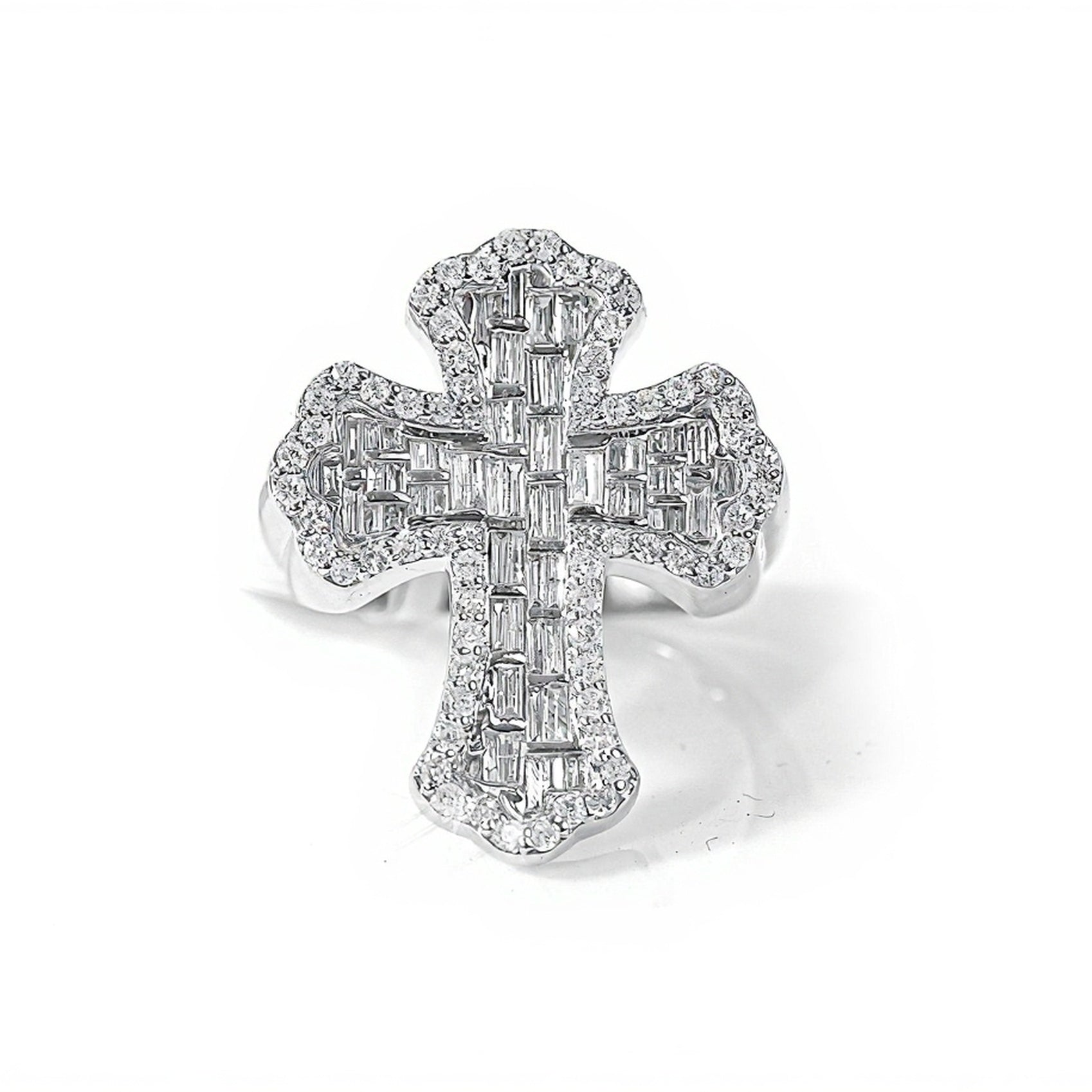 10K Divine Radiance Diamond Cross Ring 1.75ct - Mr. Alex Jewelry
