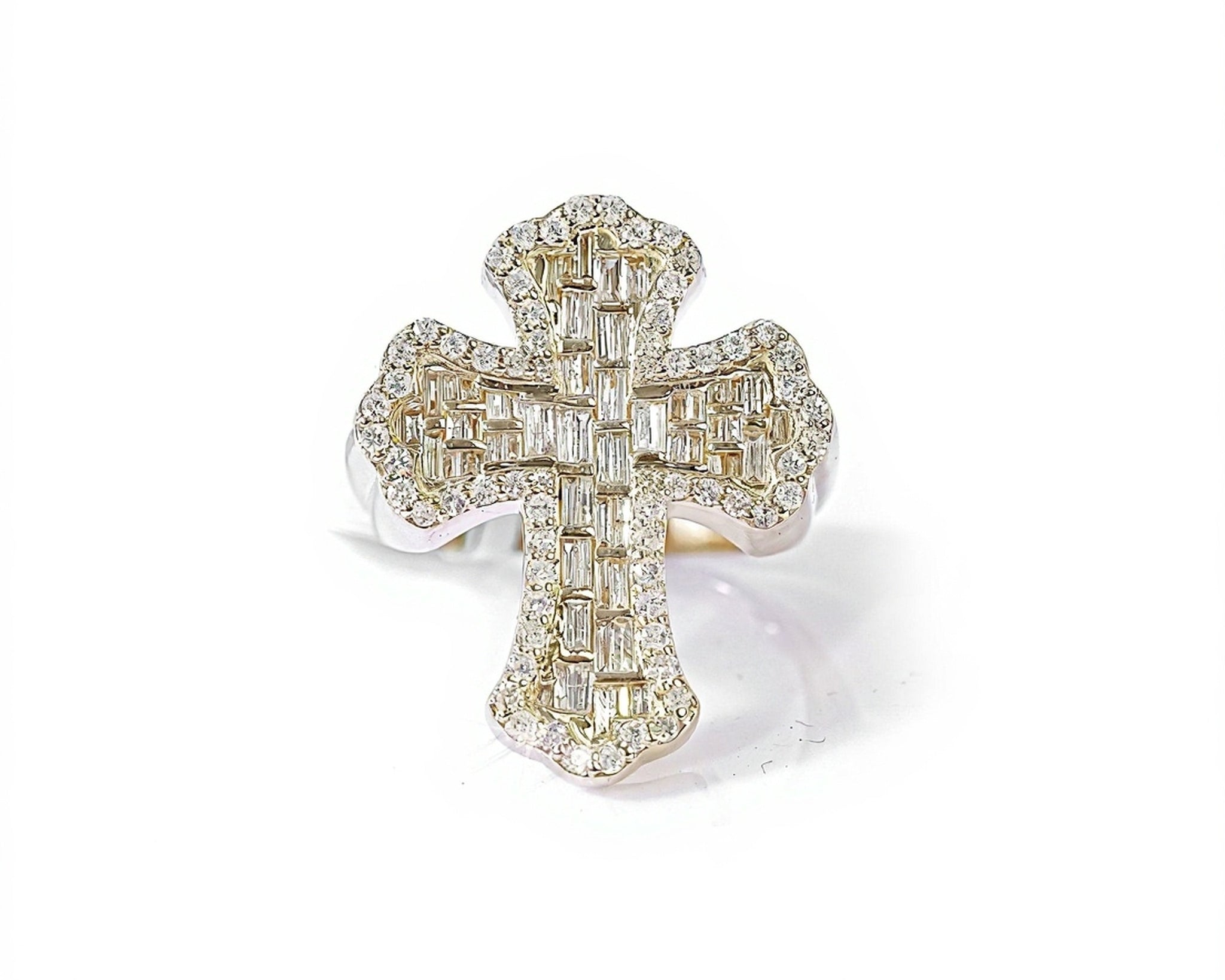 10K Divine Radiance Diamond Cross Ring 1.75ct - Mr. Alex Jewelry