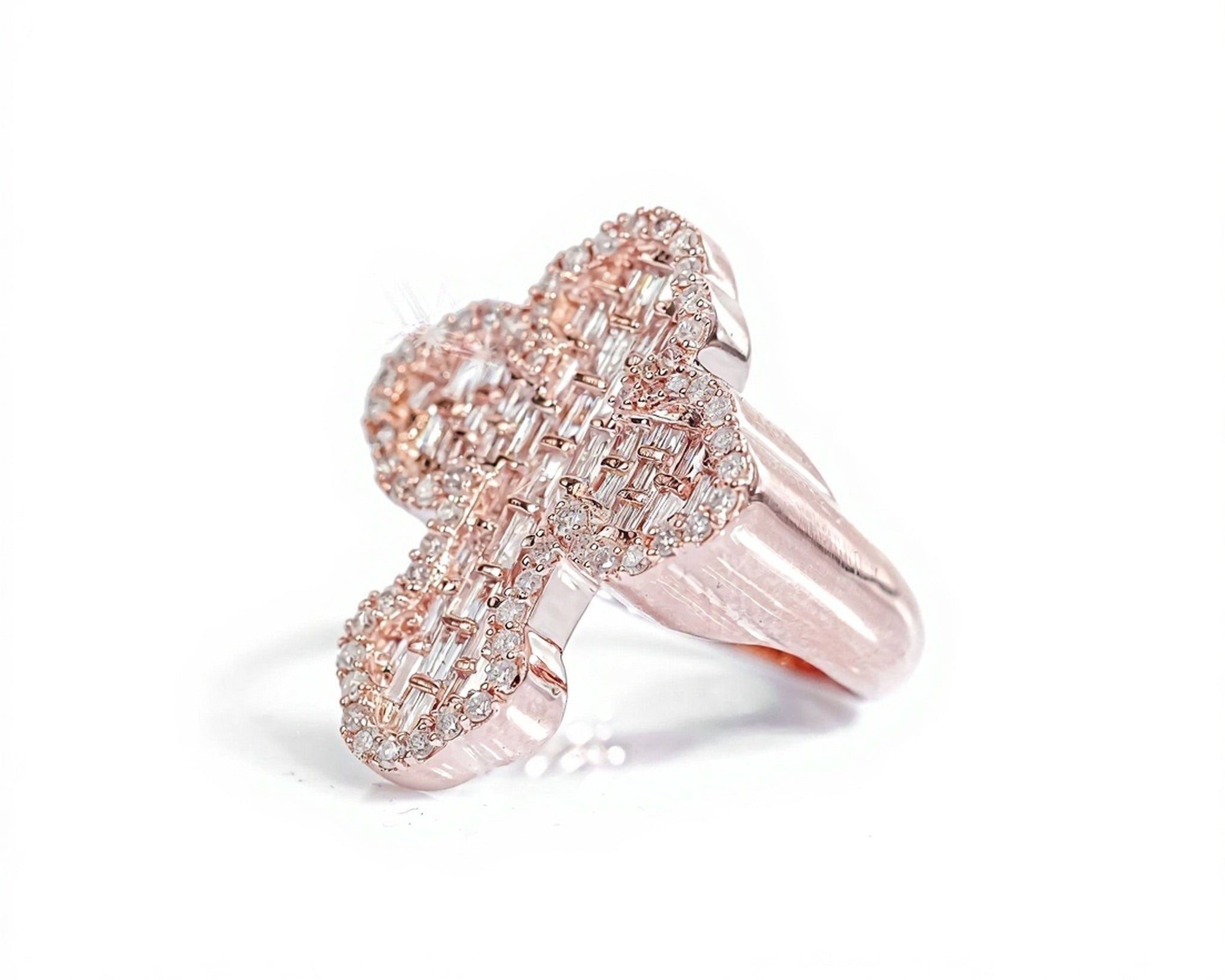 10K Emerald Essence Diamond Cross Ring 1.75ct - Mr. Alex Jewelry