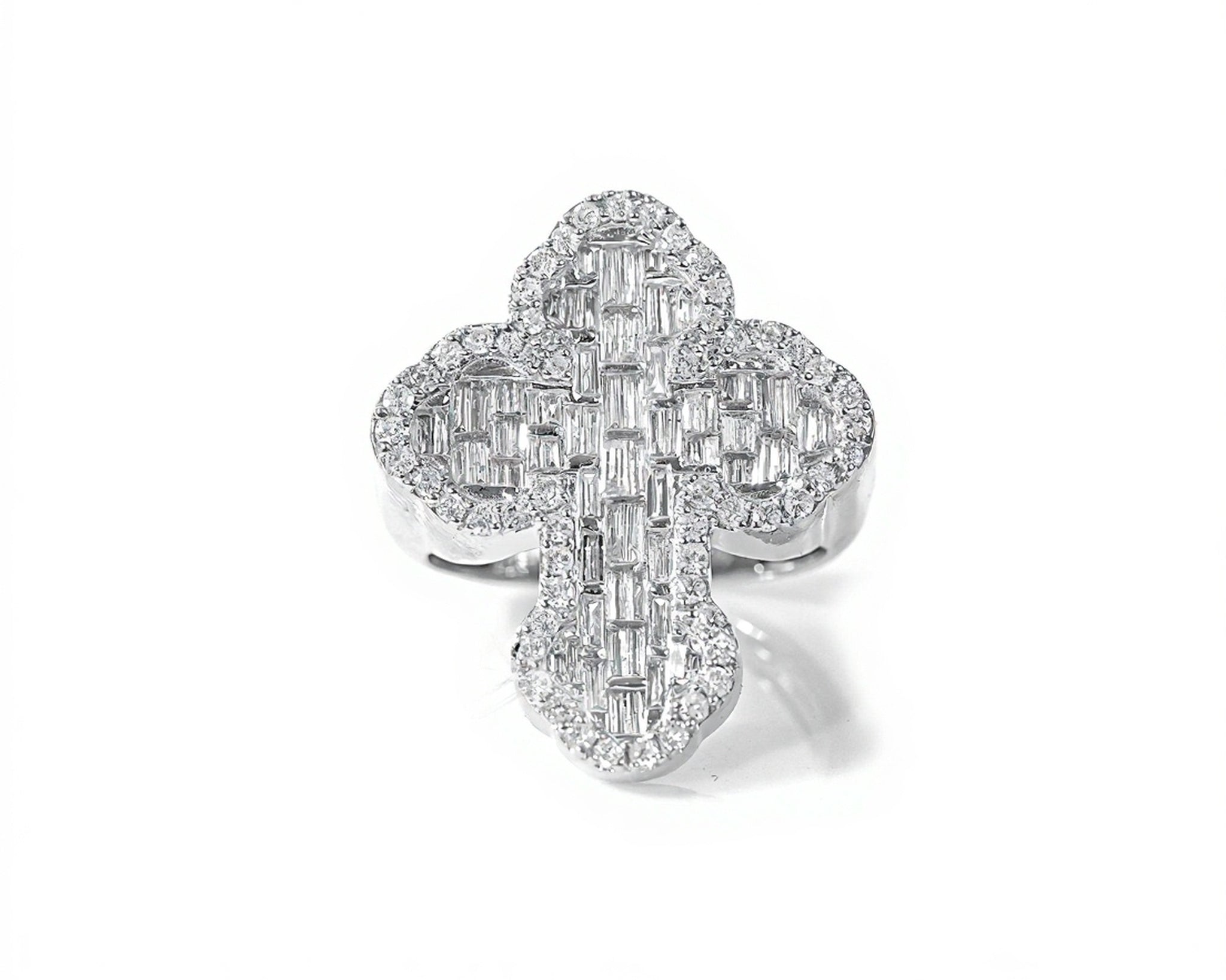 10K Emerald Essence Diamond Cross Ring 1.75ct - Mr. Alex Jewelry