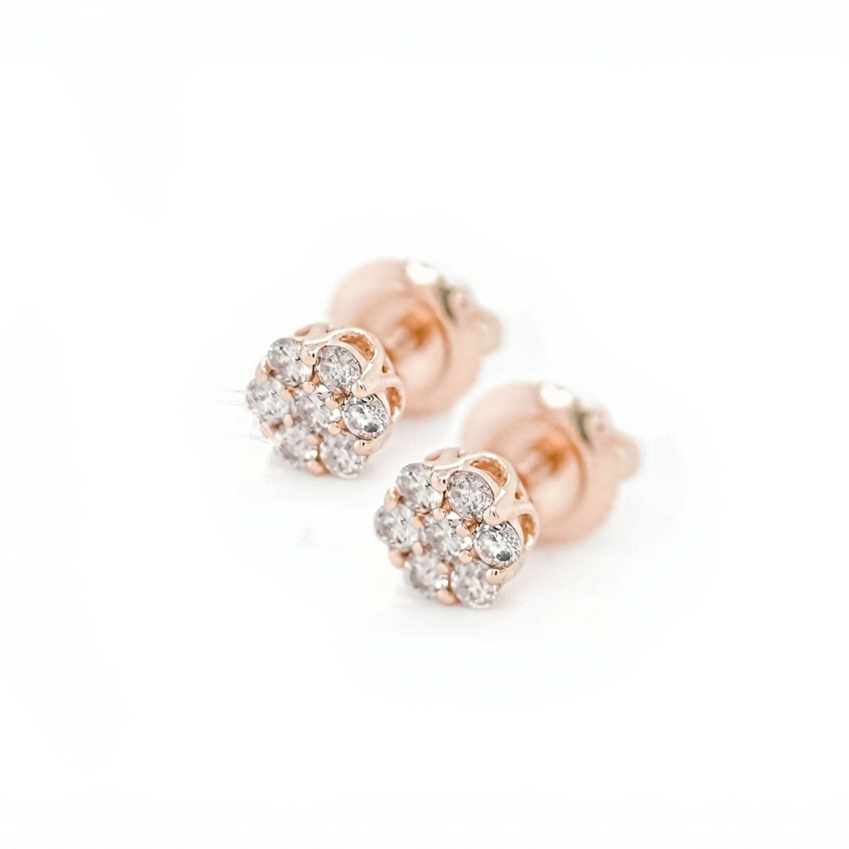 10k Floral Design Earrings with Diamond Accents 0.35ct - Mr. Alex Jewelry