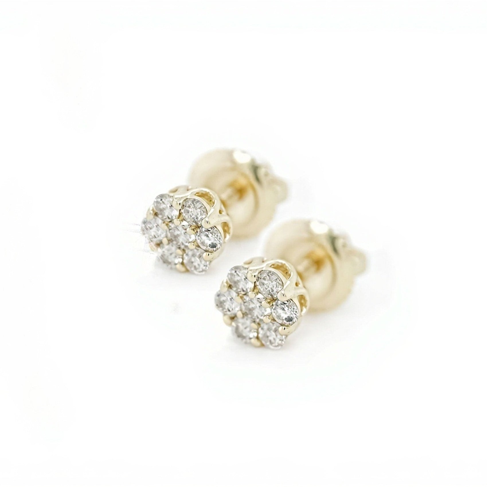10k Floral Design Earrings with Diamond Accents 0.35ct - Mr. Alex Jewelry