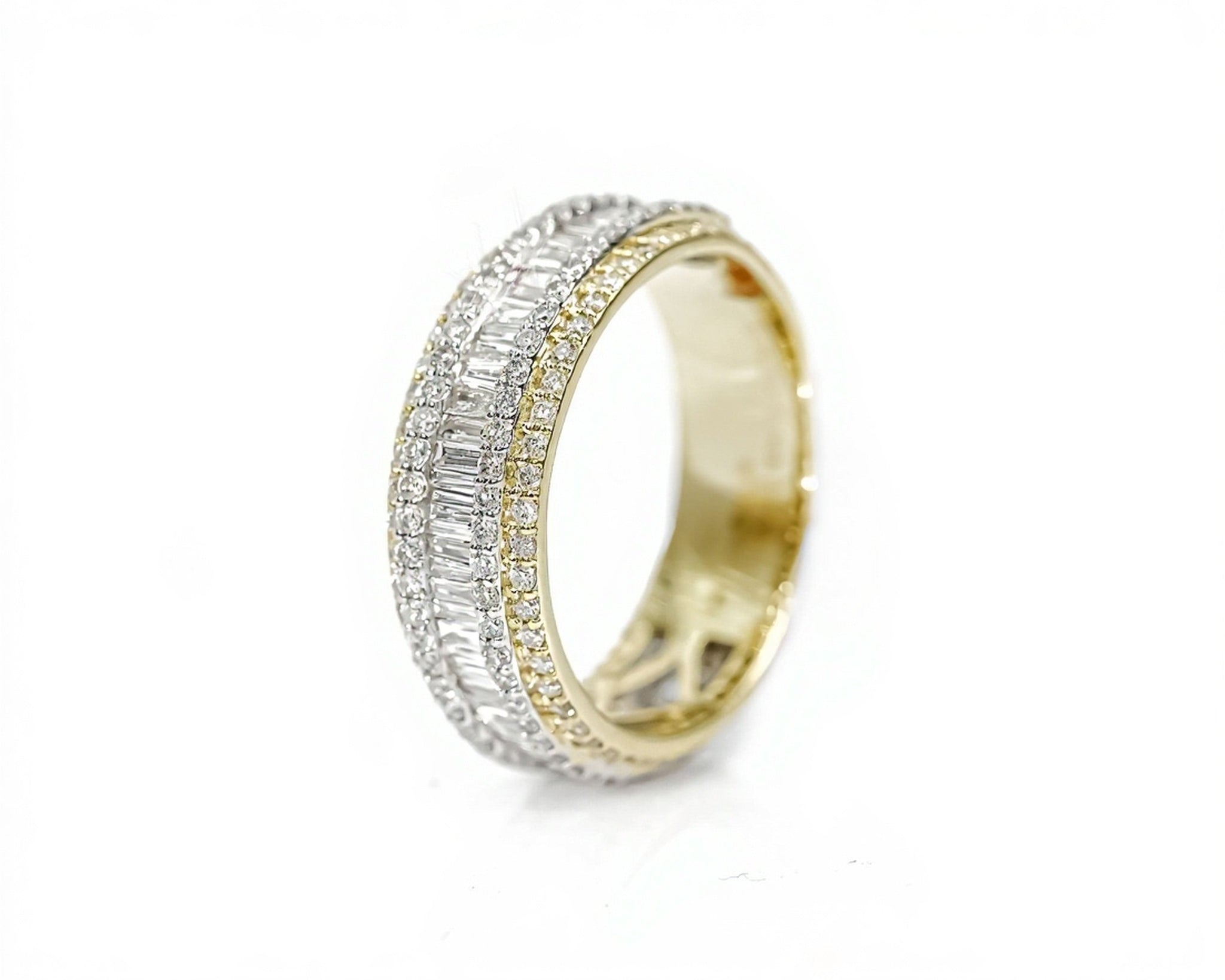 10k Gold Baguette Center Diamond Ring 1.95ct - Mr. Alex Jewelry