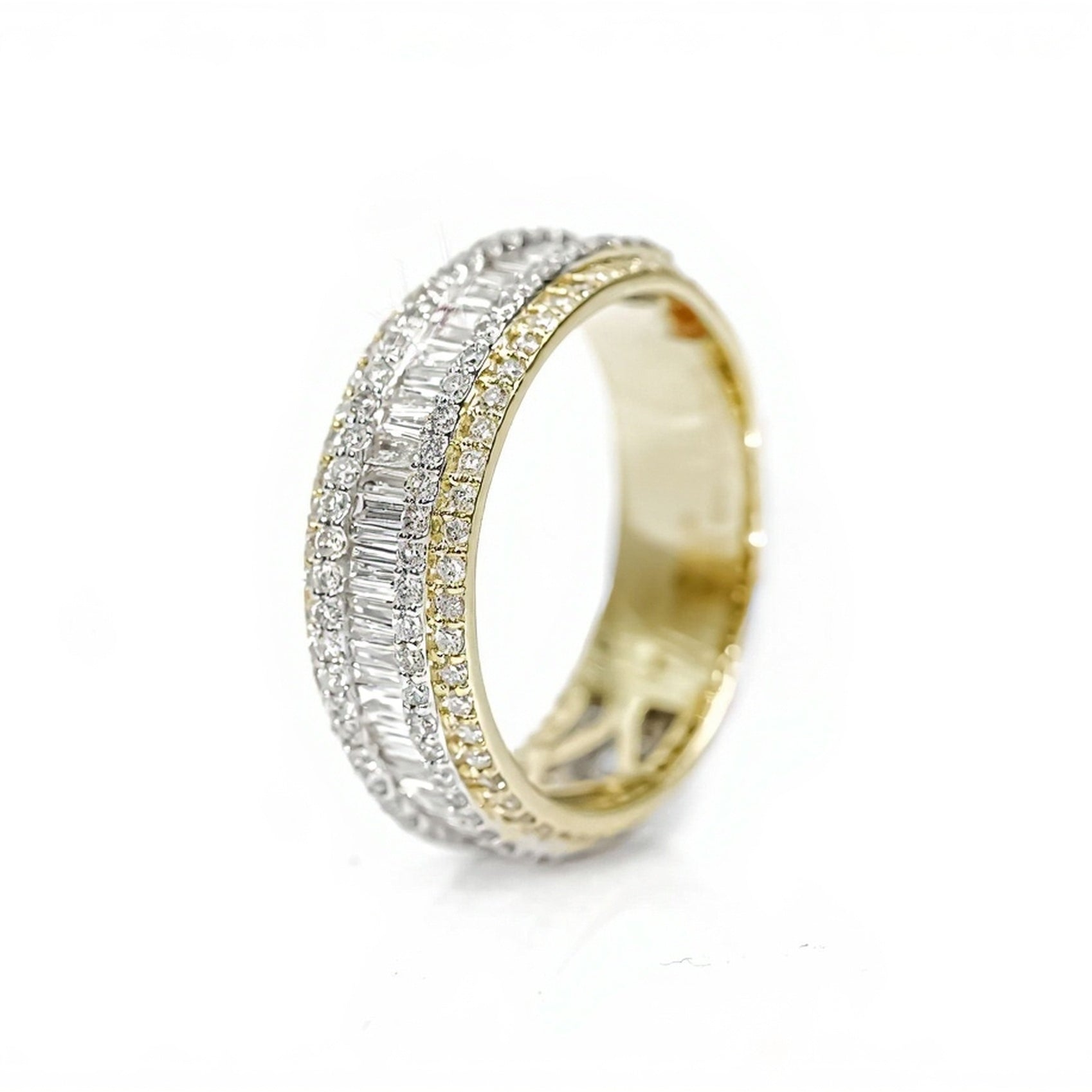 10k Gold Baguette Center Diamond Ring 1.95ct - Mr. Alex Jewelry
