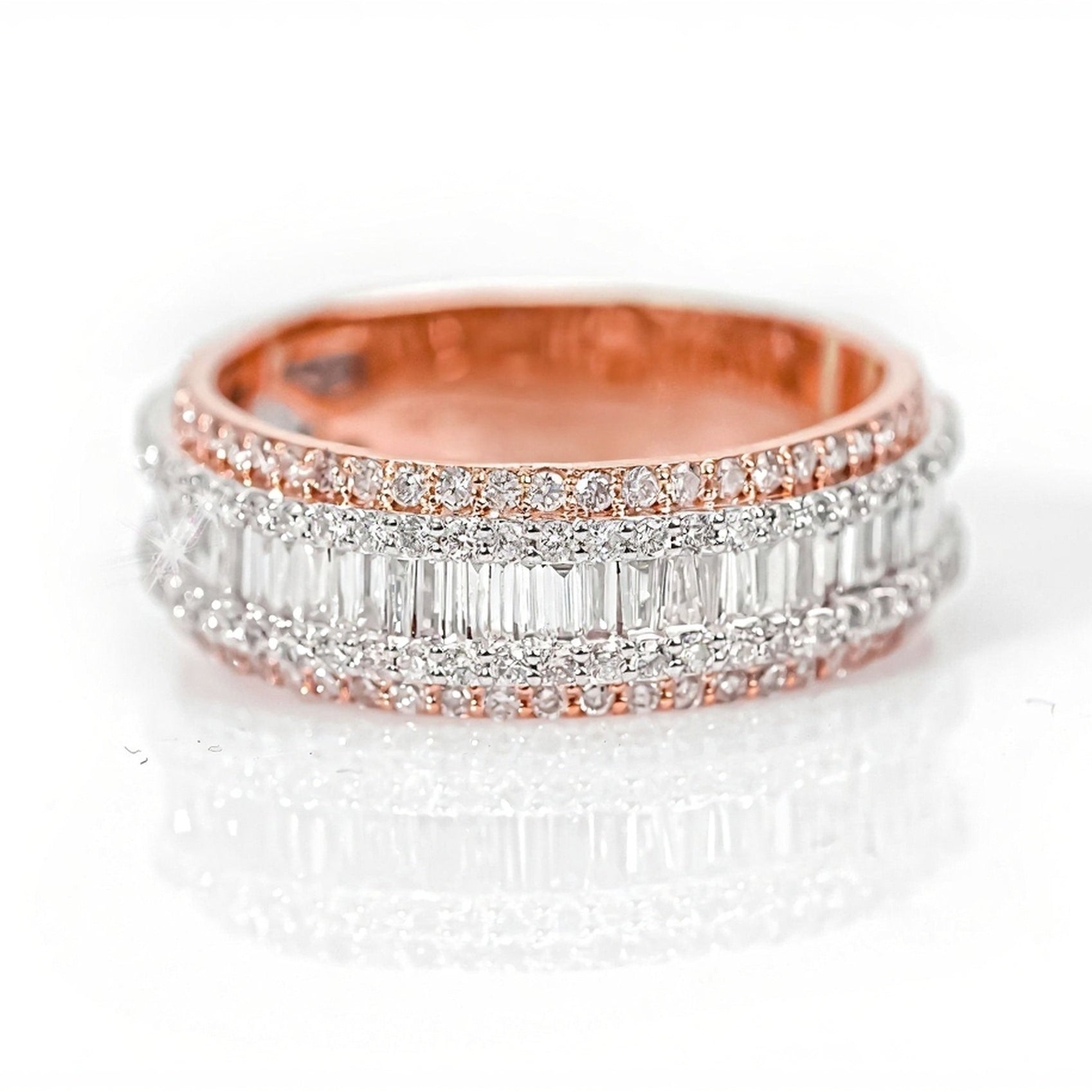 10k Gold Baguette Center Diamond Ring 1.95ct - Mr. Alex Jewelry