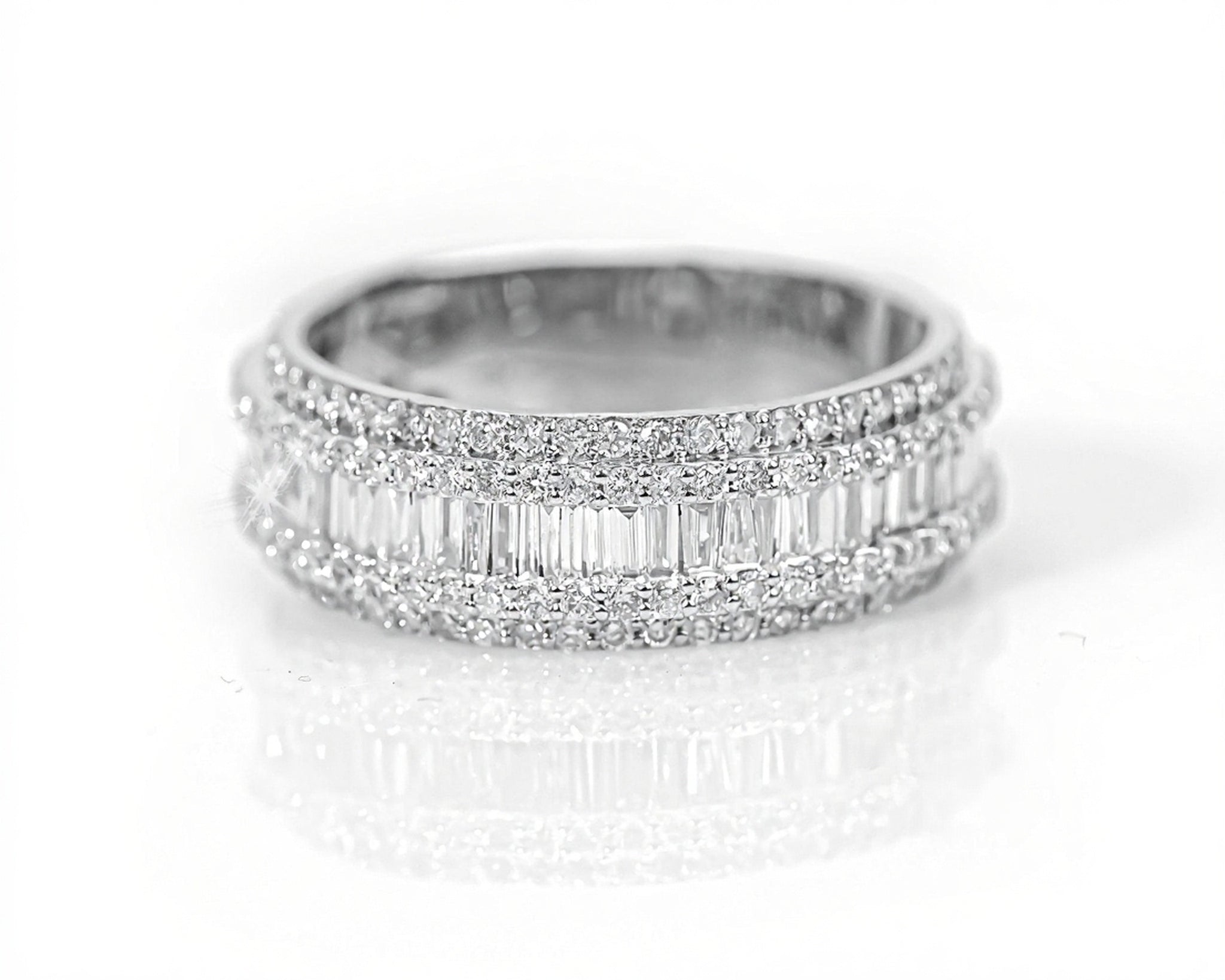 10k Gold Baguette Center Diamond Ring 1.95ct - Mr. Alex Jewelry