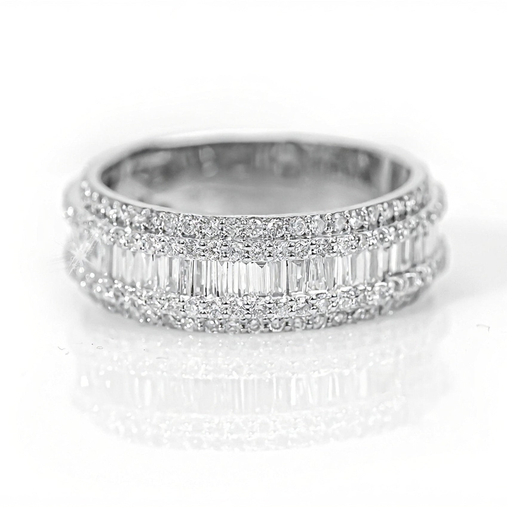 10k Gold Baguette Center Diamond Ring 1.95ct - Mr. Alex Jewelry