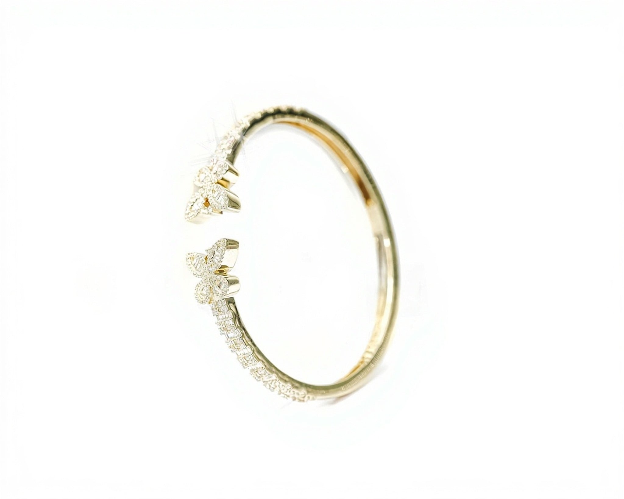 10k Gold Butterfly Diamond Bangle 2.25ct - Mr. Alex Jewelry