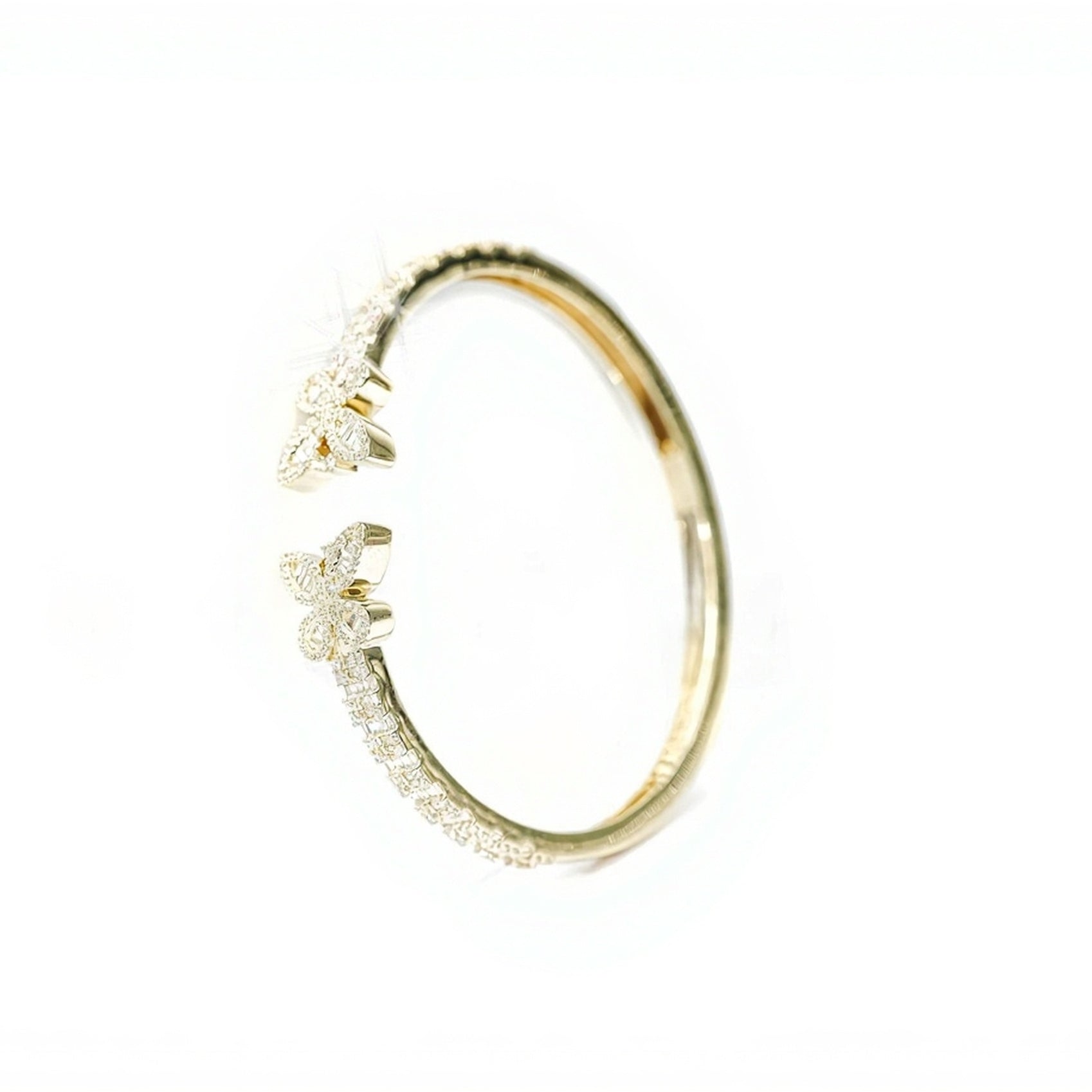 10k Gold Butterfly Diamond Bangle 2.25ct - Mr. Alex Jewelry