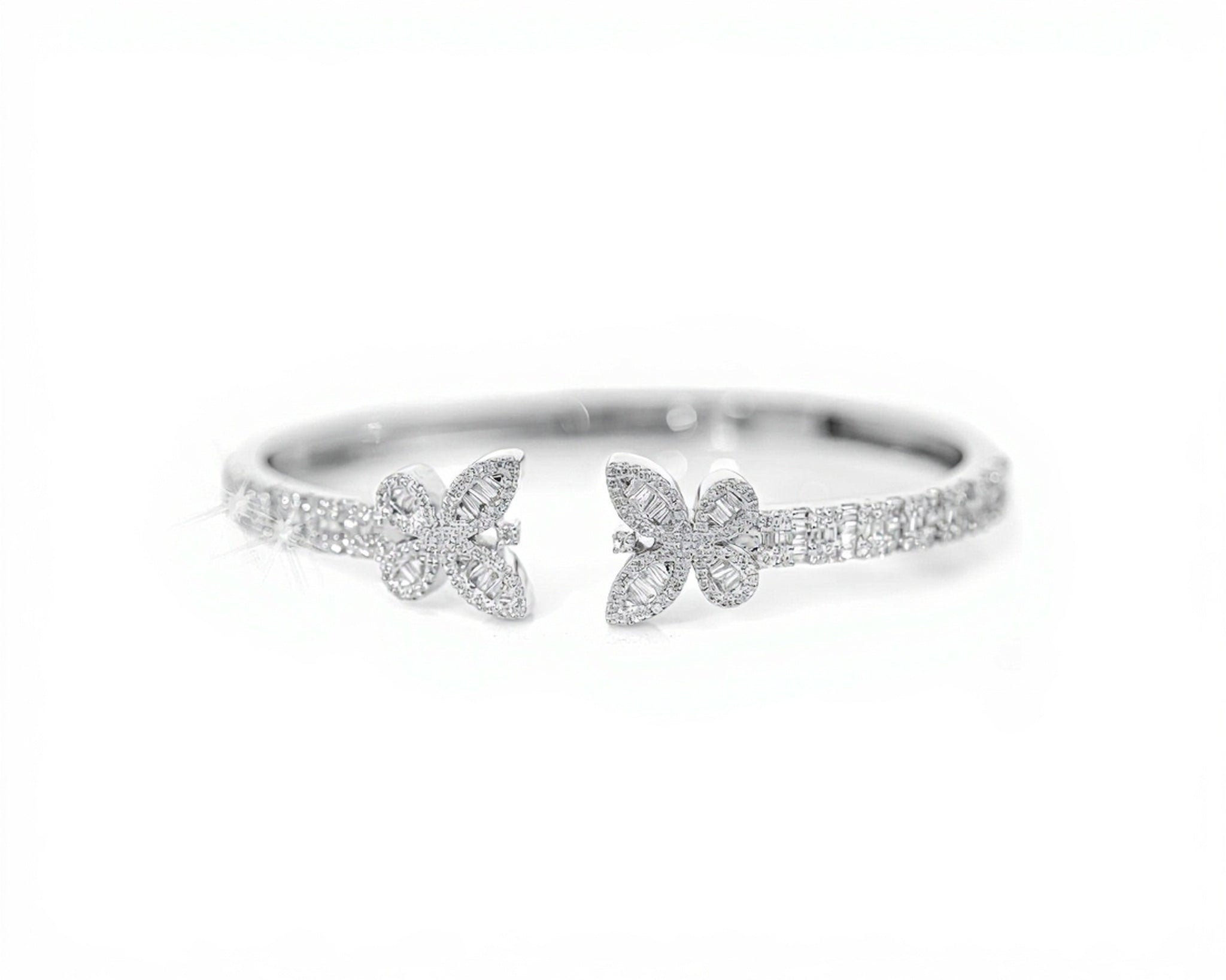 10k Gold Butterfly Diamond Bangle 2.25ct - Mr. Alex Jewelry