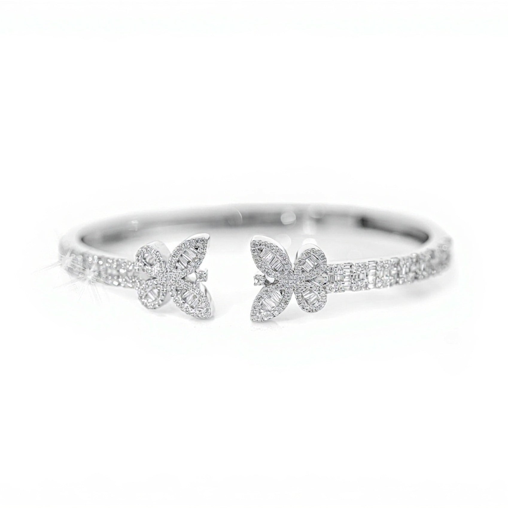 10k Gold Butterfly Diamond Bangle 2.25ct - Mr. Alex Jewelry