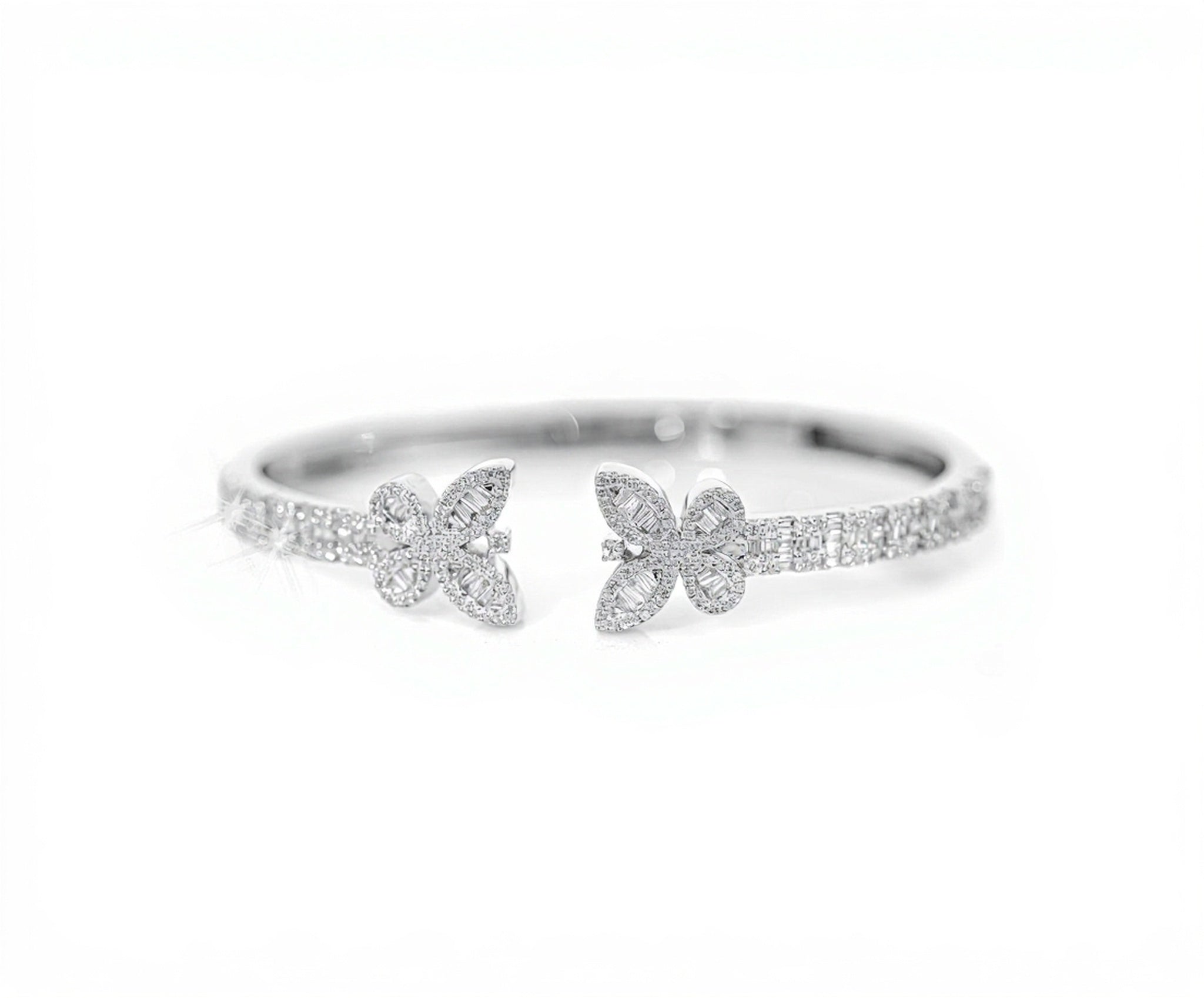 10k Gold Butterfly Diamond Bangle 2.25ct - Mr. Alex Jewelry
