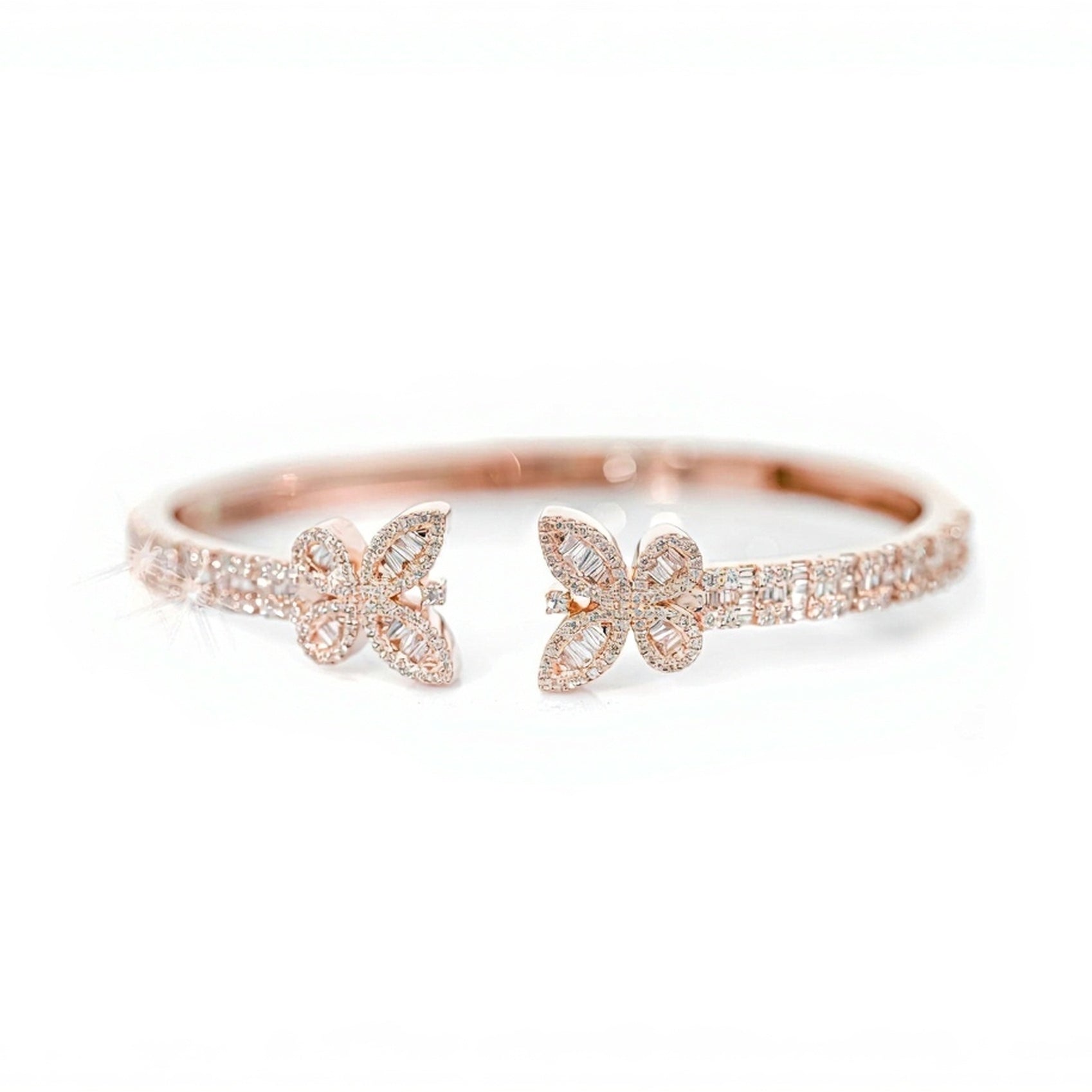 10k Gold Butterfly Diamond Bangle 2.25ct - Mr. Alex Jewelry