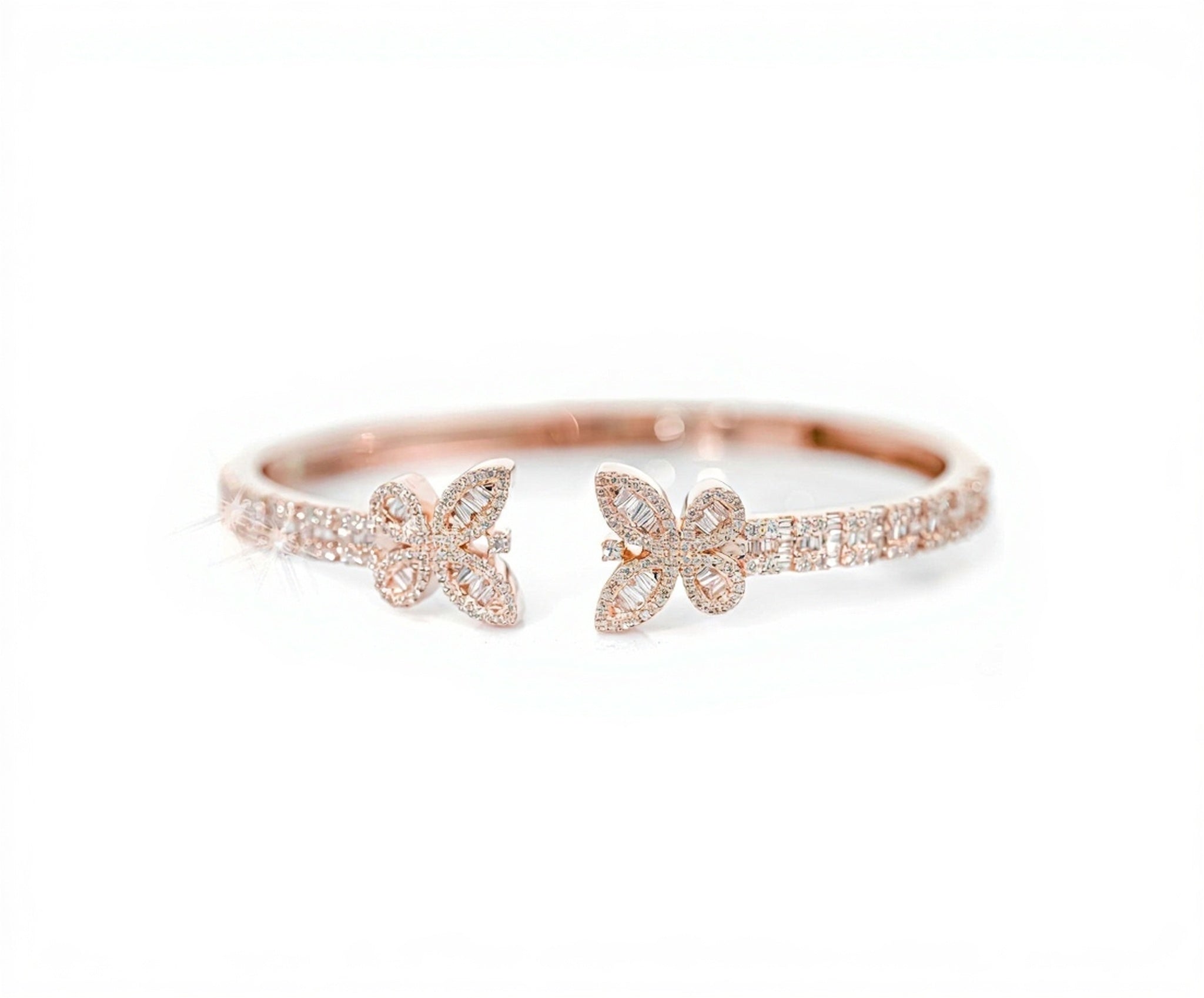 10k Gold Butterfly Diamond Bangle 2.25ct - Mr. Alex Jewelry