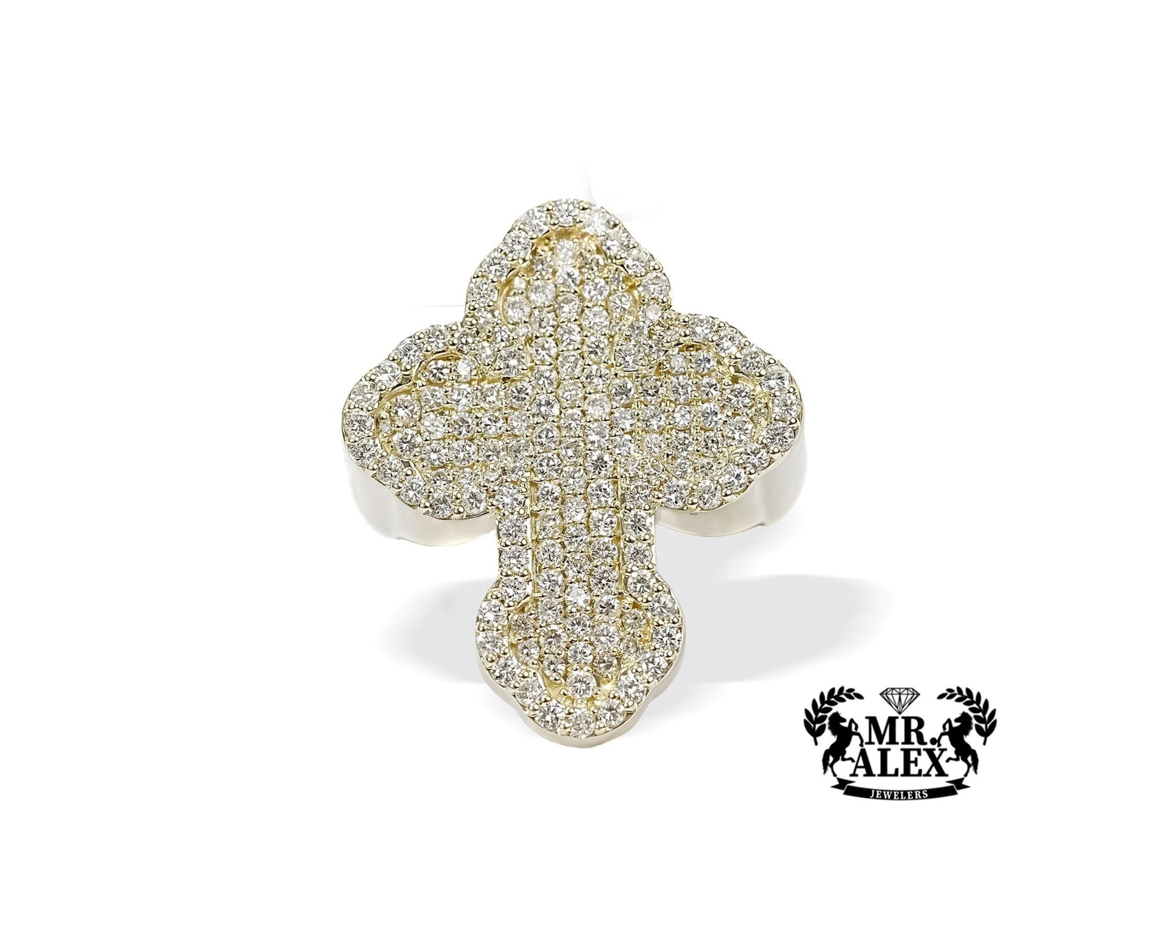 10k Gold Clasicc Cross Diamond Ring 2.05ct - Mr. Alex Jewelry